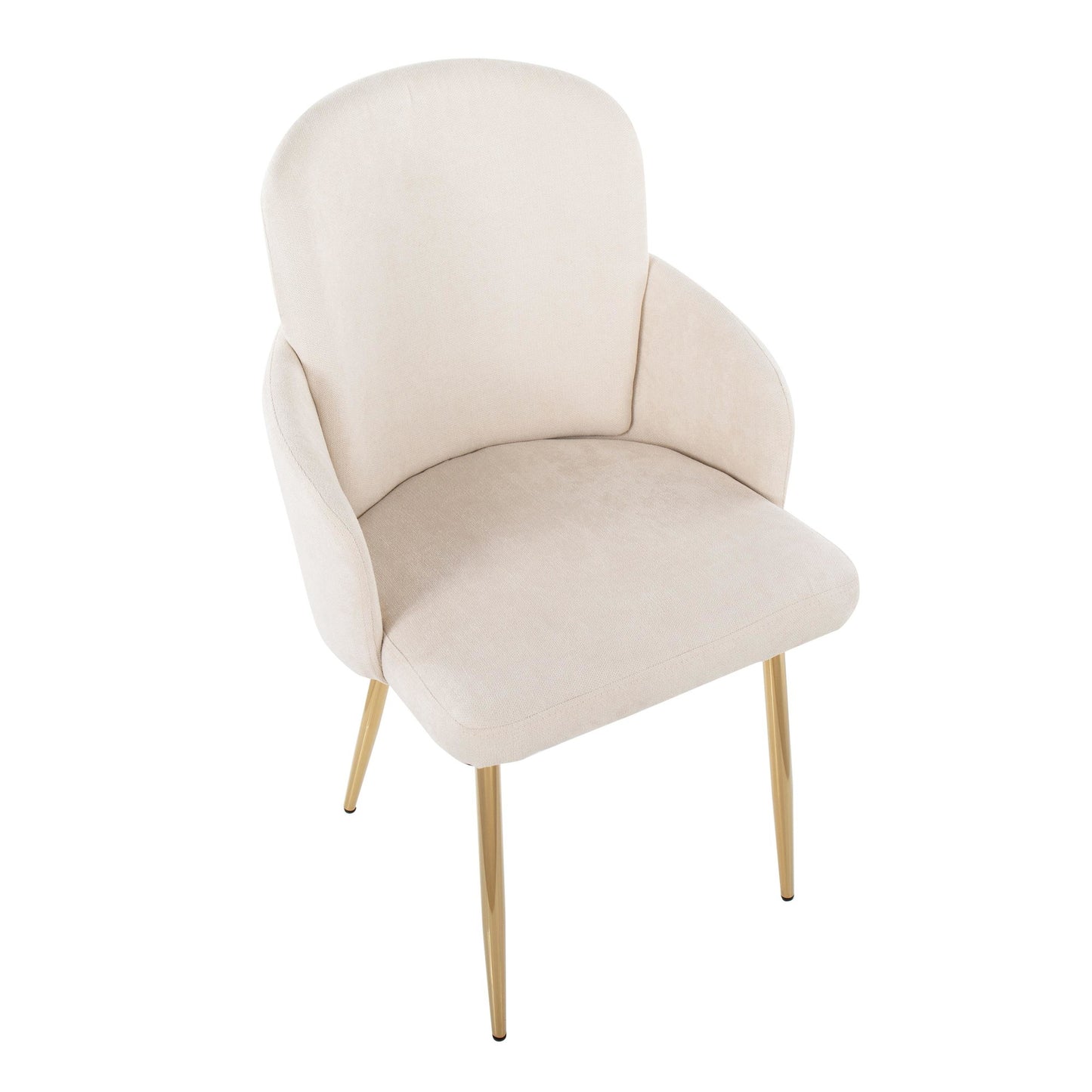 Majestic Office Furniture Contemporary Dining Chair in Gold Metal and Black Faux Leather with Chrome Accent - Set of 2