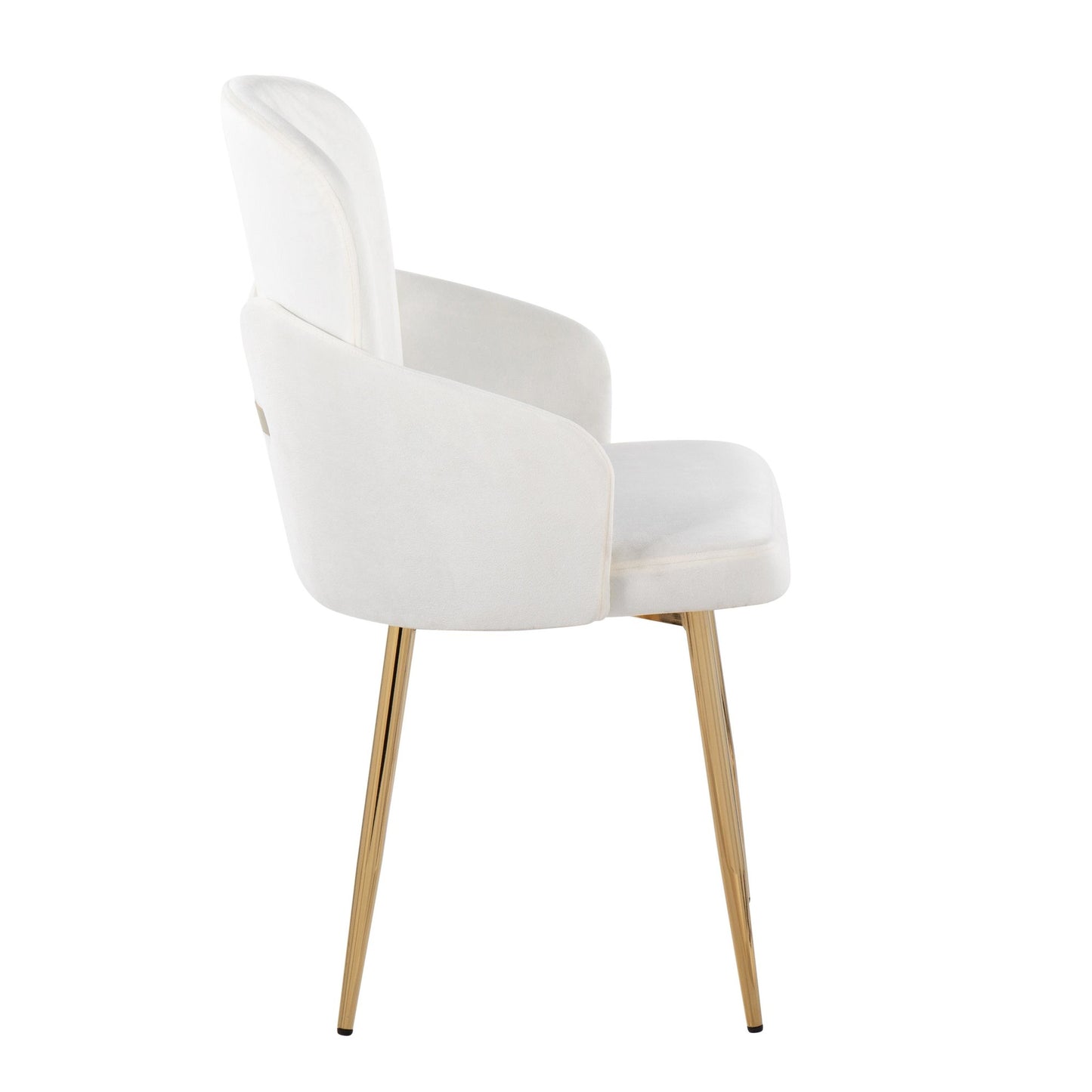 Majestic Office Furniture Contemporary Dining Chair in Gold Metal and Black Faux Leather with Chrome Accent - Set of 2