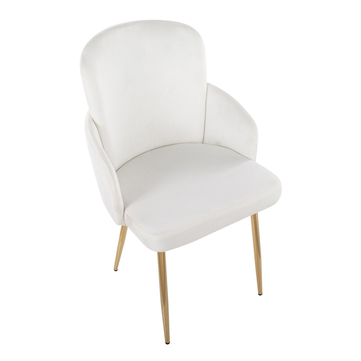 Majestic Office Furniture Contemporary Dining Chair in Gold Metal and Black Faux Leather with Chrome Accent - Set of 2