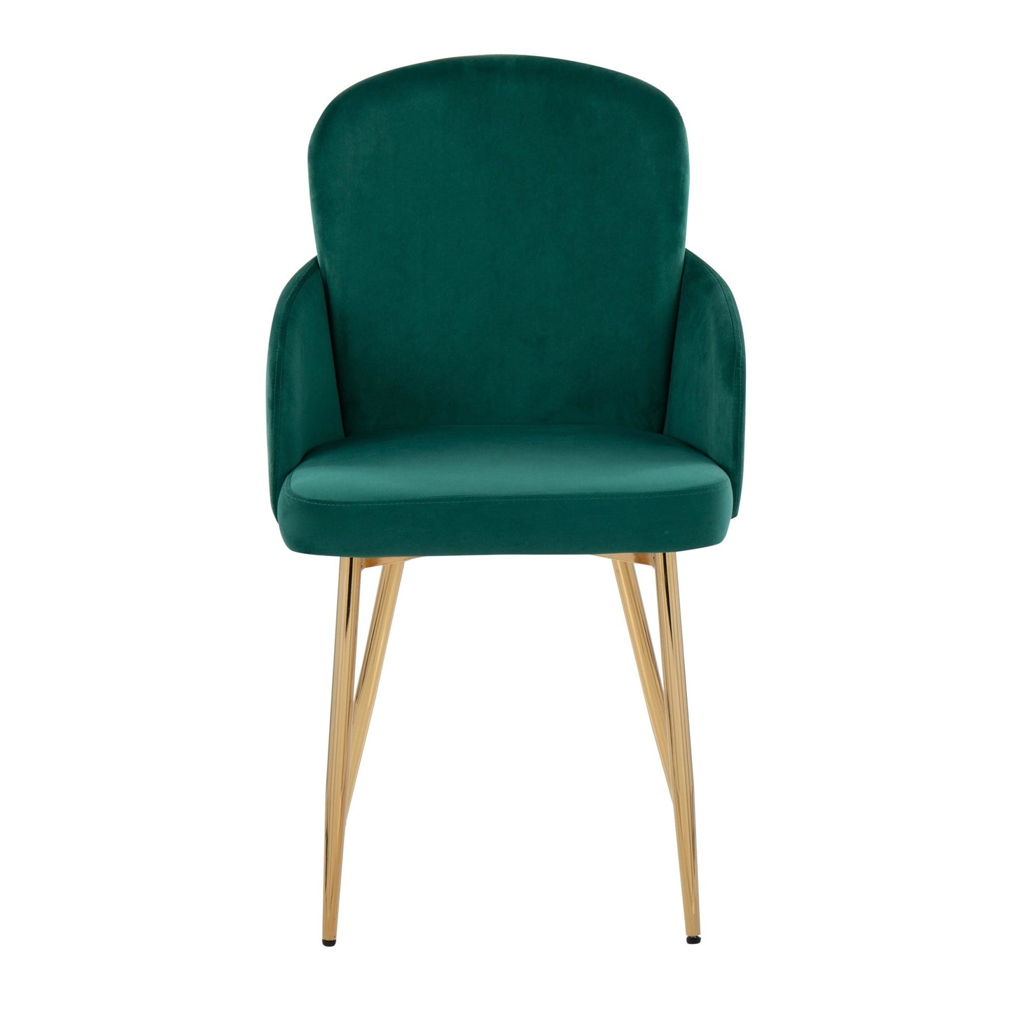 Majestic Office Furniture Contemporary Dining Chair in Gold Metal and Black Faux Leather with Chrome Accent - Set of 2