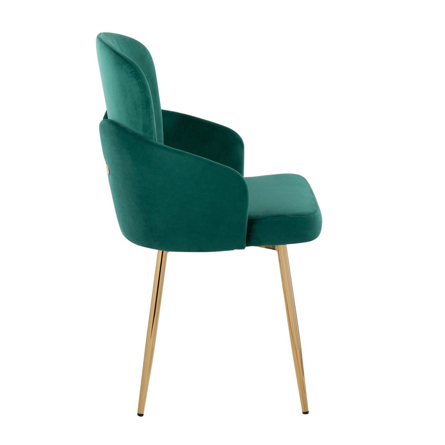 Majestic Office Furniture Contemporary Dining Chair in Gold Metal and Black Faux Leather with Chrome Accent - Set of 2