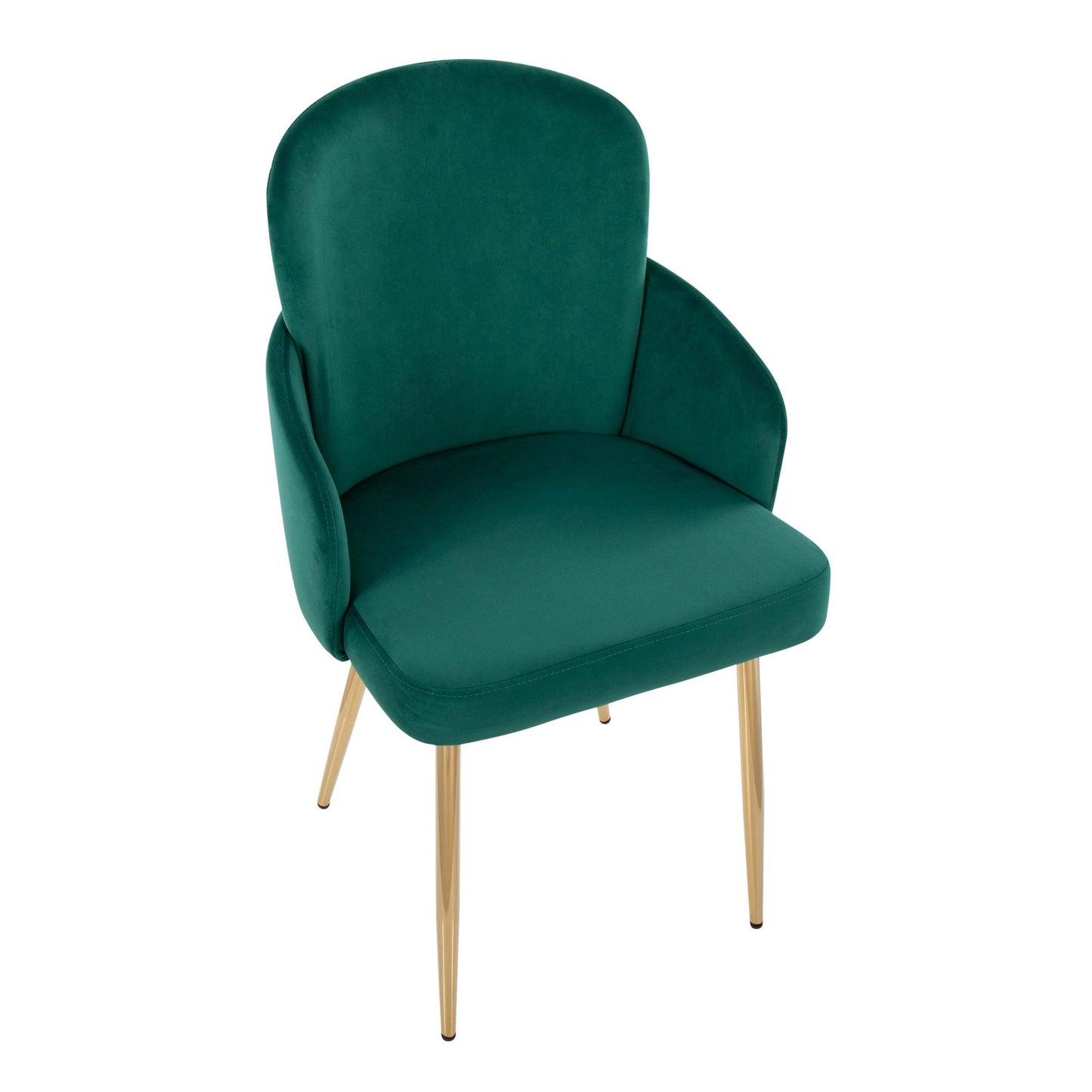 Majestic Office Furniture Contemporary Dining Chair in Gold Metal and Black Faux Leather with Chrome Accent - Set of 2