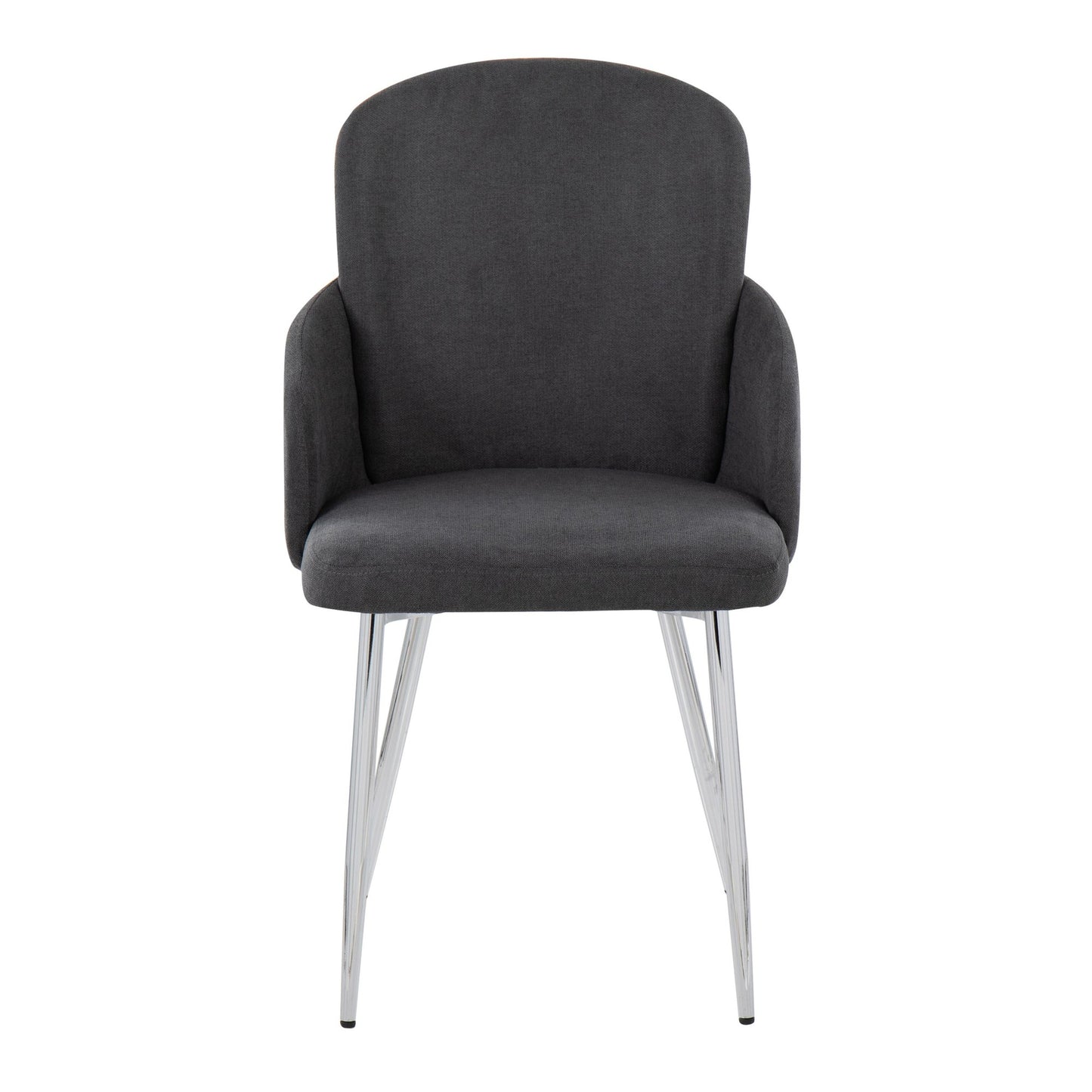 Majestic Office Furniture Contemporary Dining Chair in Gold Metal and Black Faux Leather with Chrome Accent - Set of 2