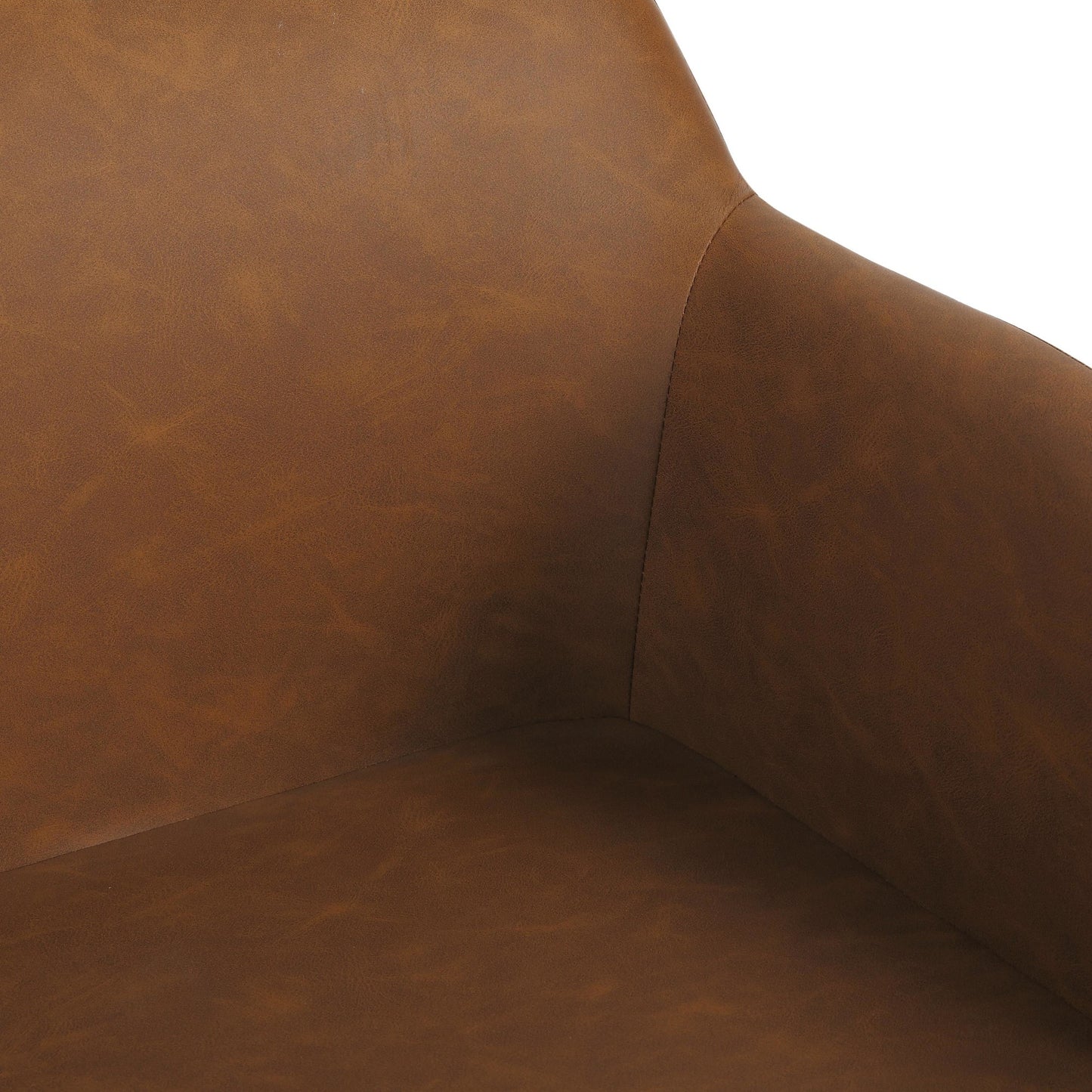 Majestic Office Furniture Industrial High Back Bench in Black Steel and Camel Faux Leather