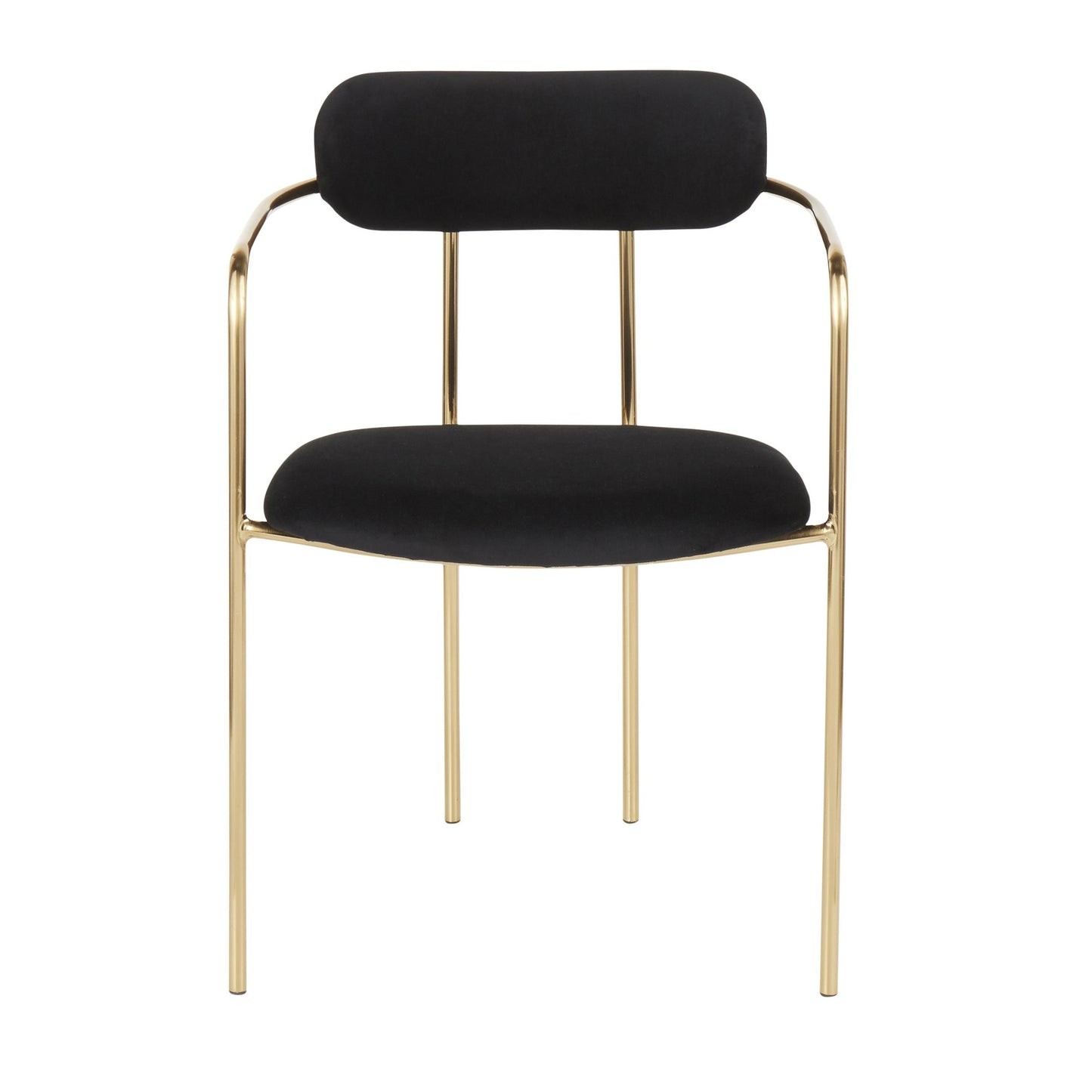 Contemporary Chair in Gold Metal and Black Velvet by Majestic Office Furniture - Set of 2