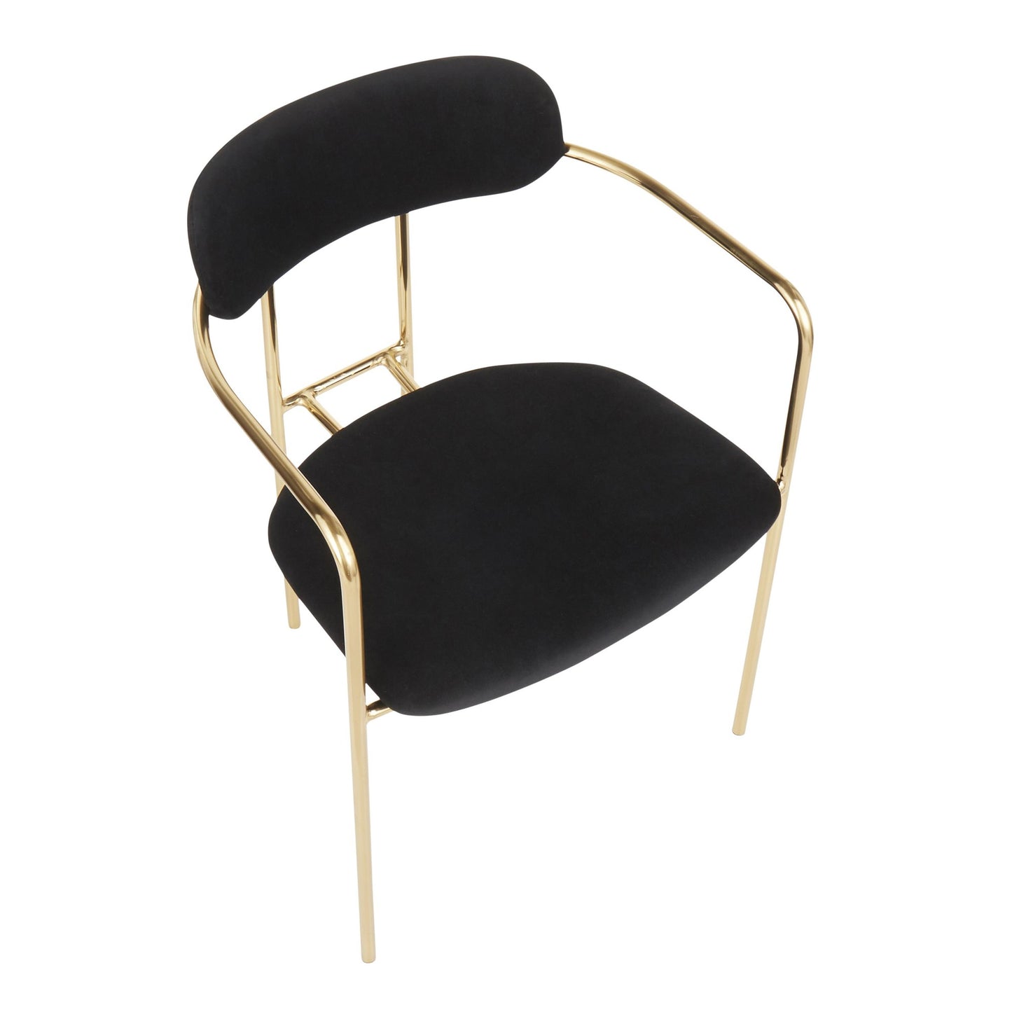 Contemporary Chair in Gold Metal and Black Velvet by Majestic Office Furniture - Set of 2