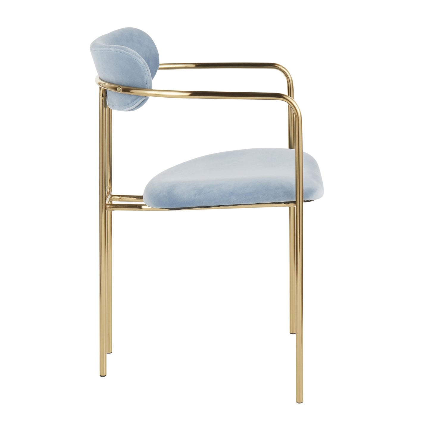 Contemporary Chair in Gold Metal and Black Velvet by Majestic Office Furniture - Set of 2