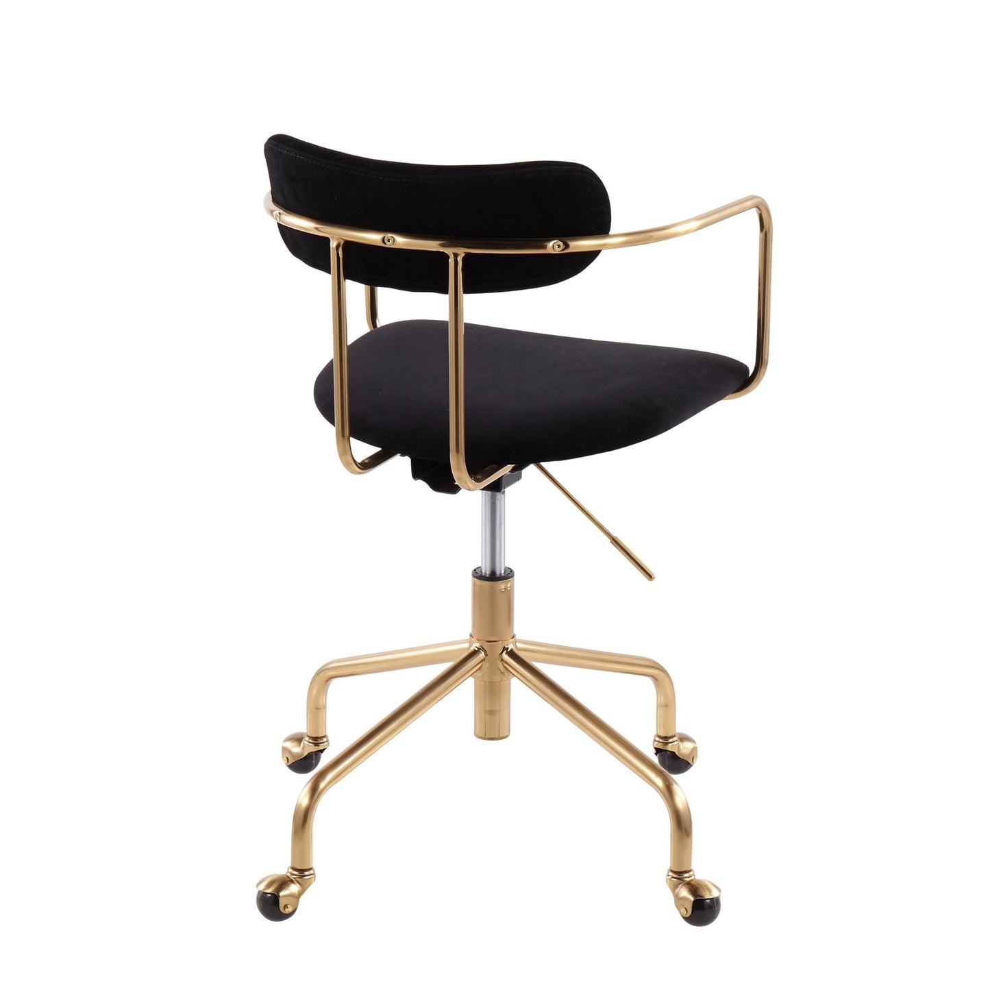 Majestic Office Furniture Contemporary Office Chair in Gold Metal and Black Velvet