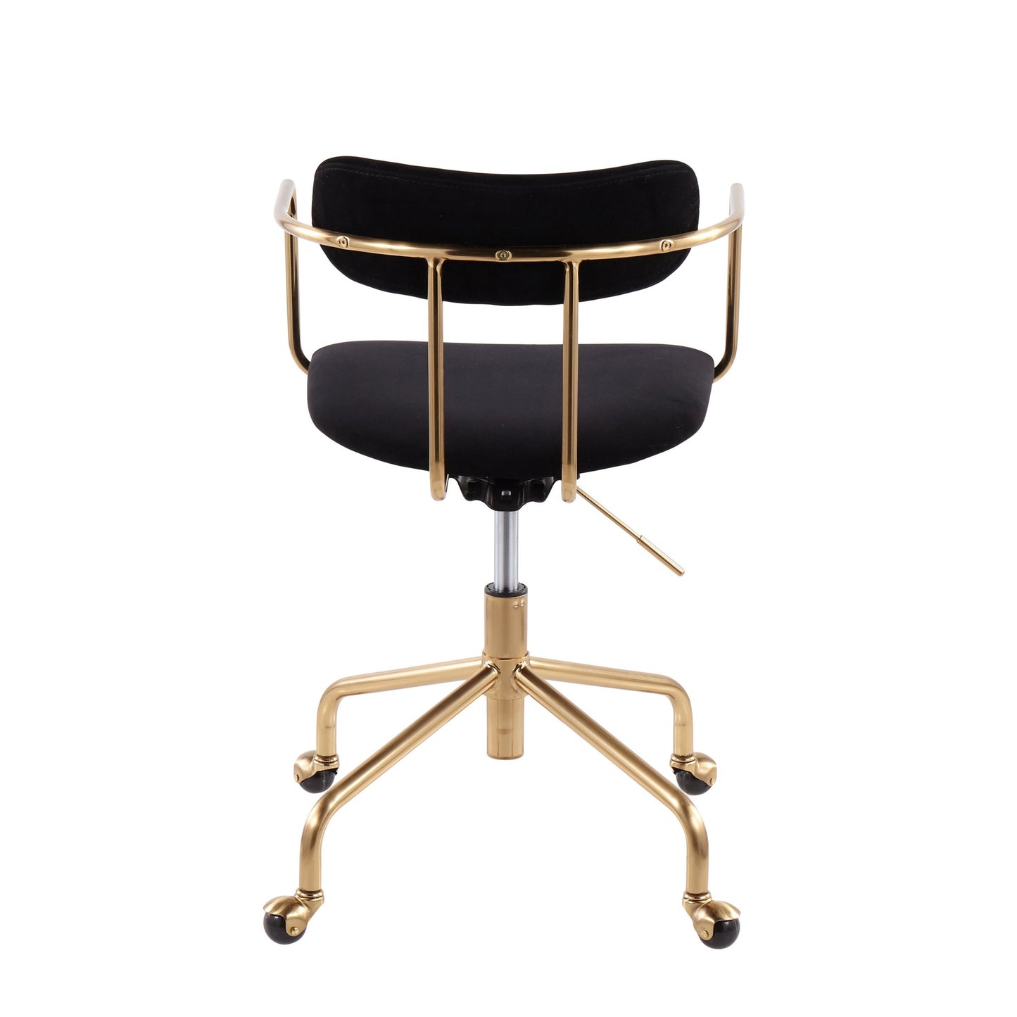Majestic Office Furniture Contemporary Office Chair in Gold Metal and Black Velvet