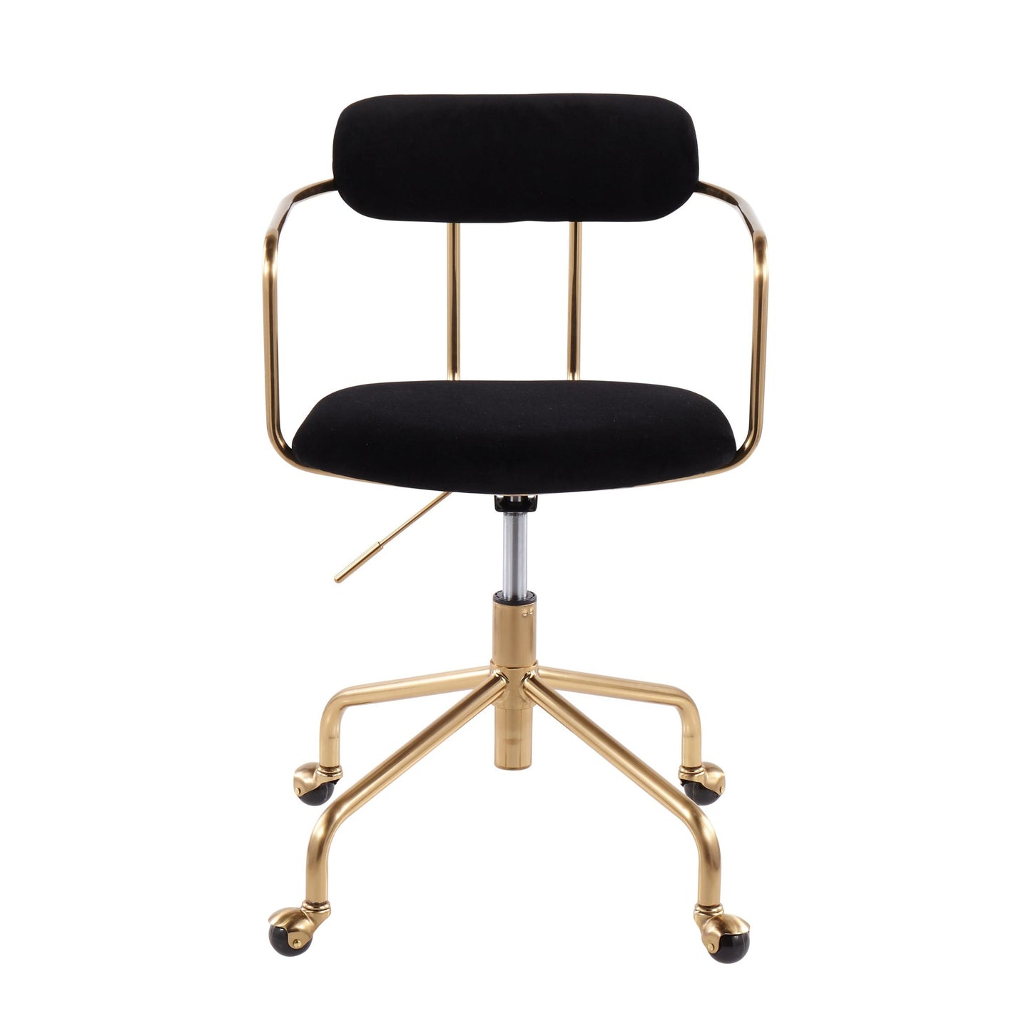 Majestic Office Furniture Contemporary Office Chair in Gold Metal and Black Velvet