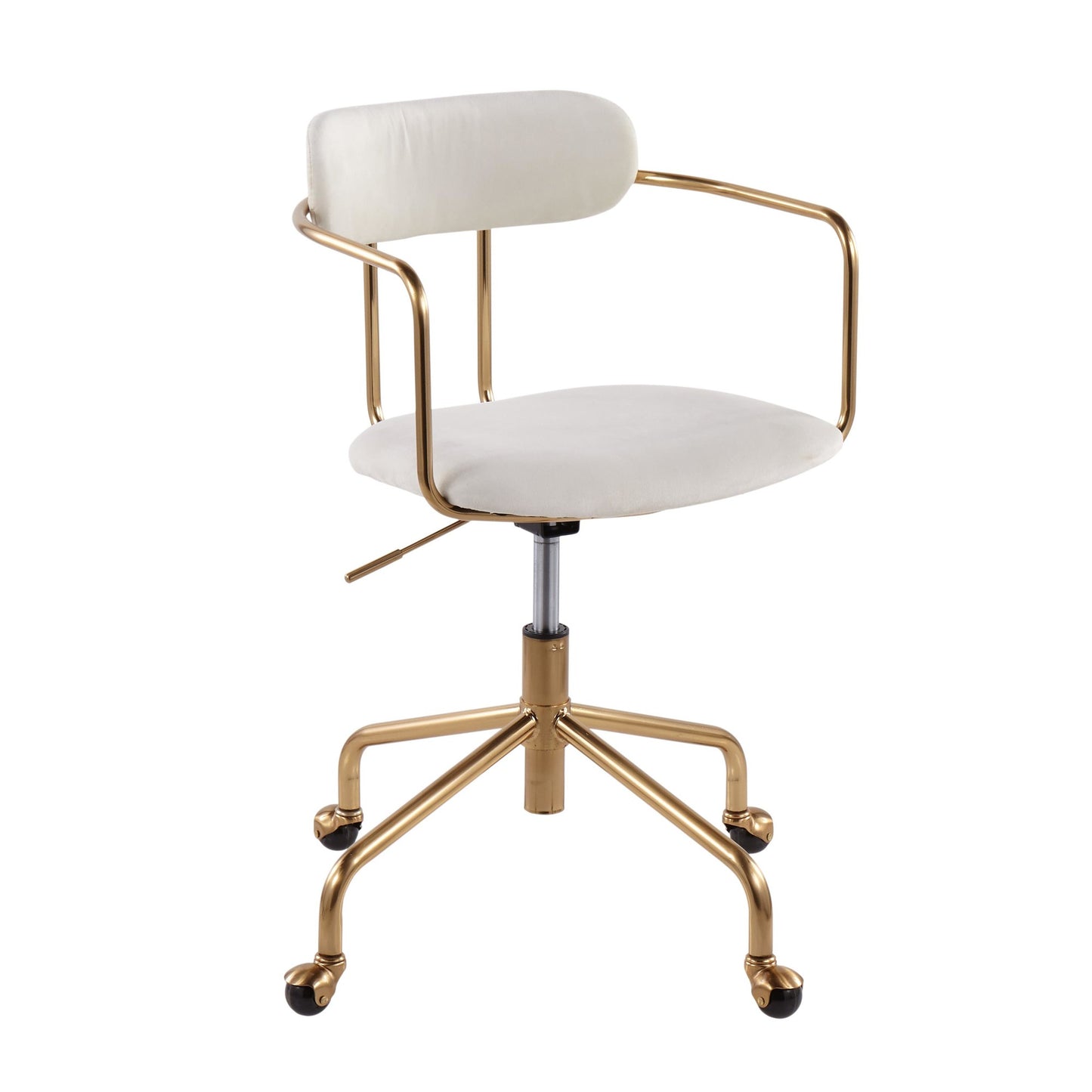 Majestic Office Furniture Contemporary Office Chair in Gold Metal and Black Velvet