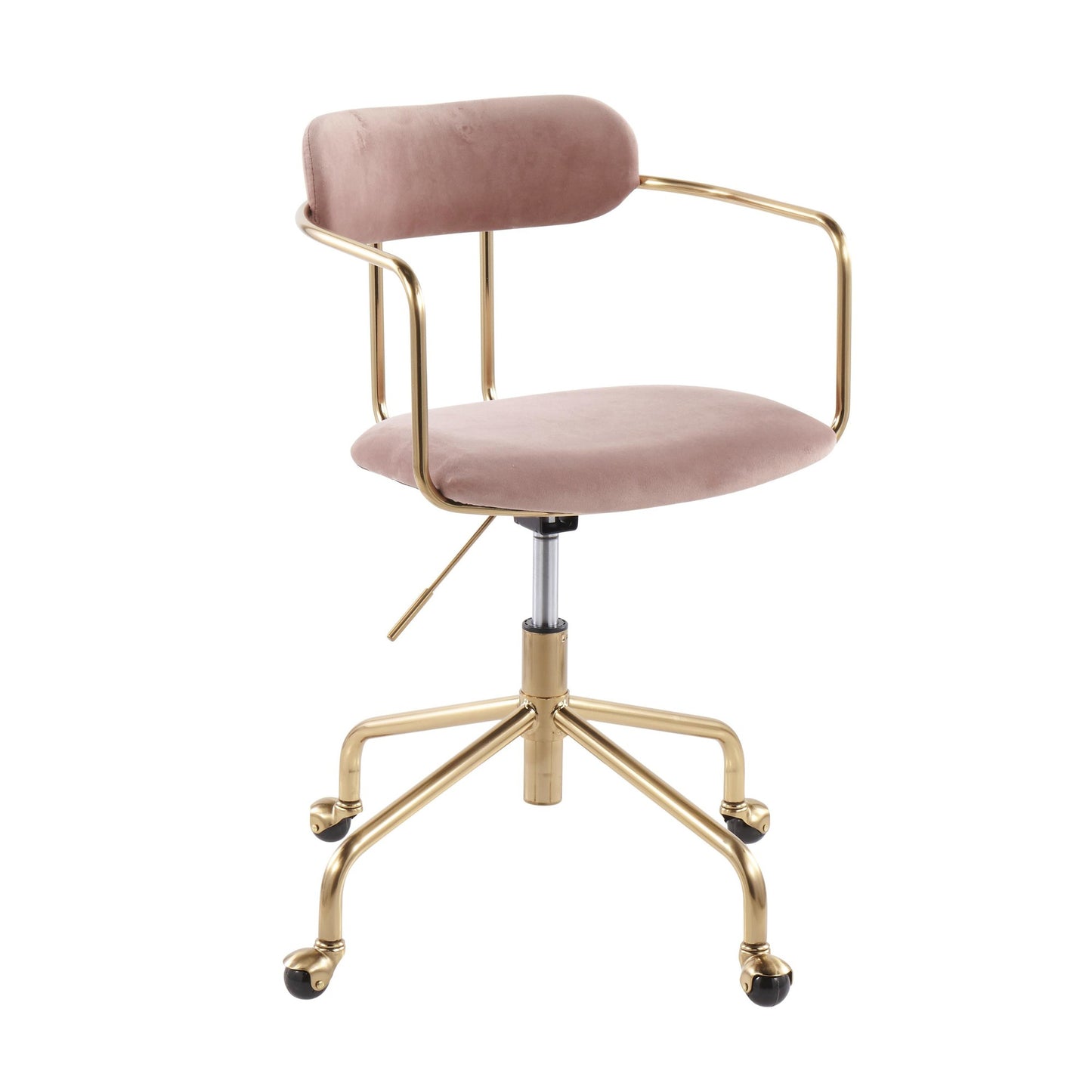 Majestic Office Furniture Contemporary Office Chair in Gold Metal and Black Velvet