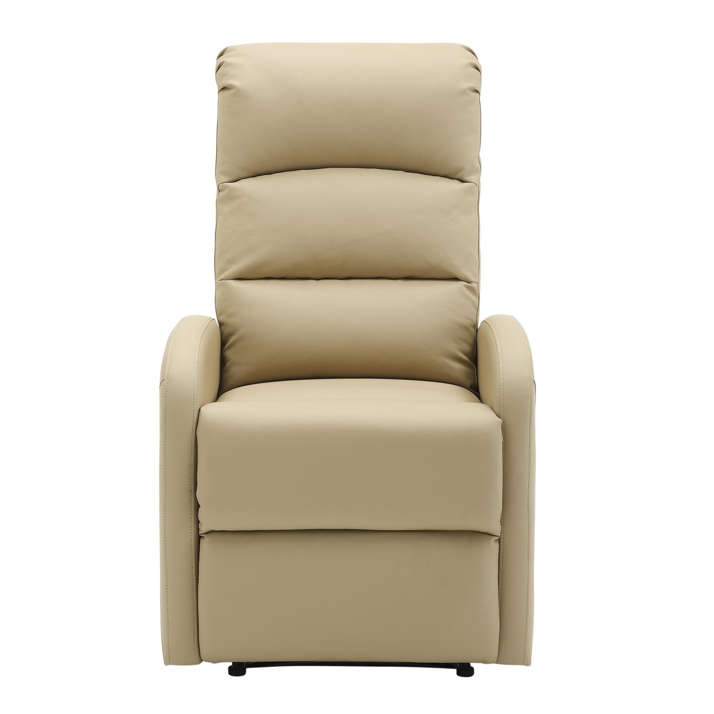Majestic Office Furniture Contemporary Recliner Chair in Beige Faux Leather