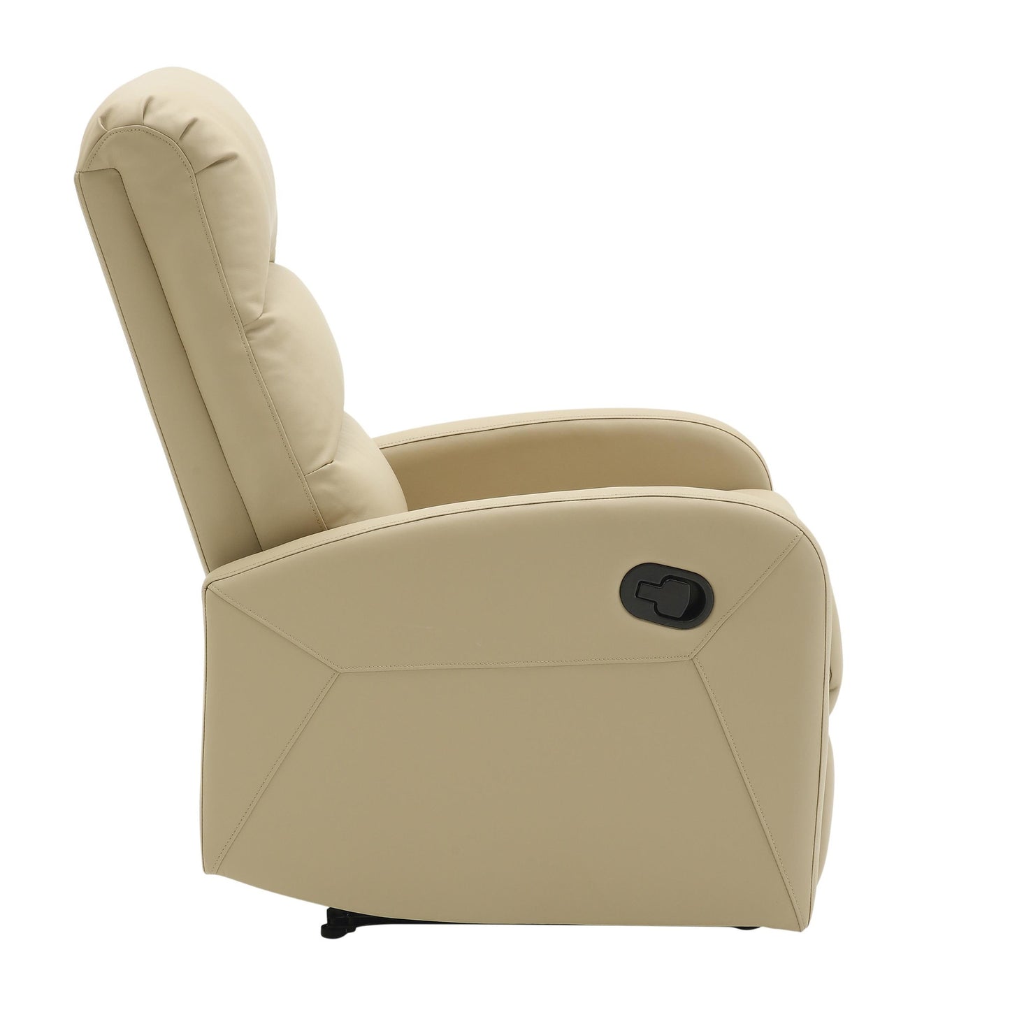 Majestic Office Furniture Contemporary Recliner Chair in Beige Faux Leather