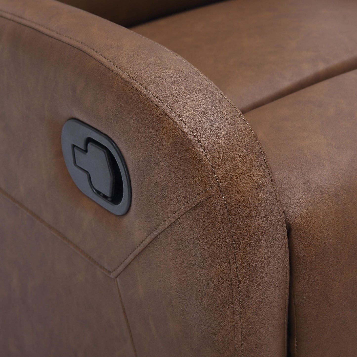 Majestic Office Furniture Contemporary Recliner Chair in Beige Faux Leather