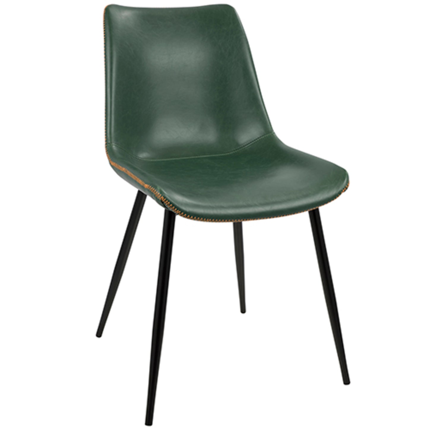 Durango Industrial Dining Chair in Black with Vintage Blue Faux Leather by LumiSource - Set of 2