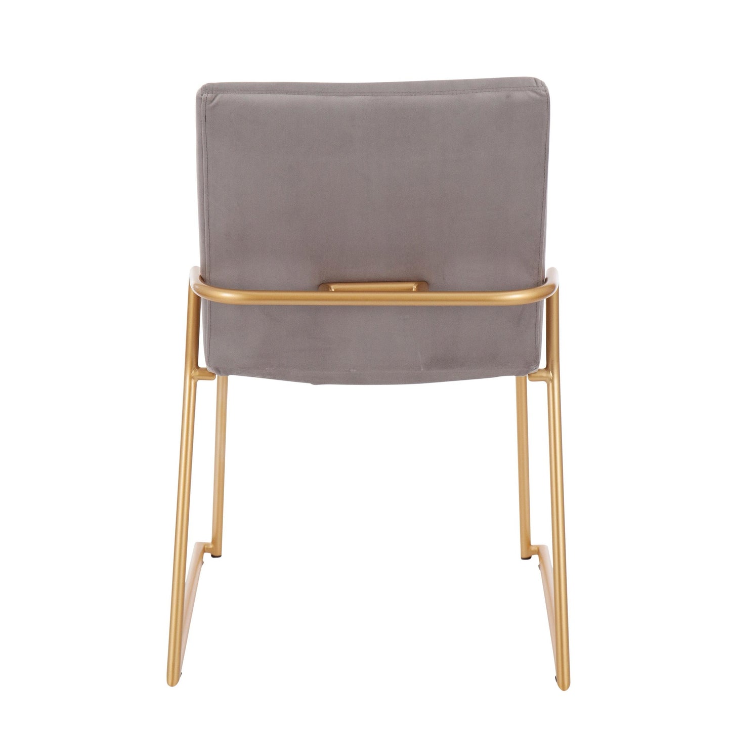 Contemporary Dining Chair in Gold Steel and Black Faux Leather by Majestic Office Furniture - Set of 2