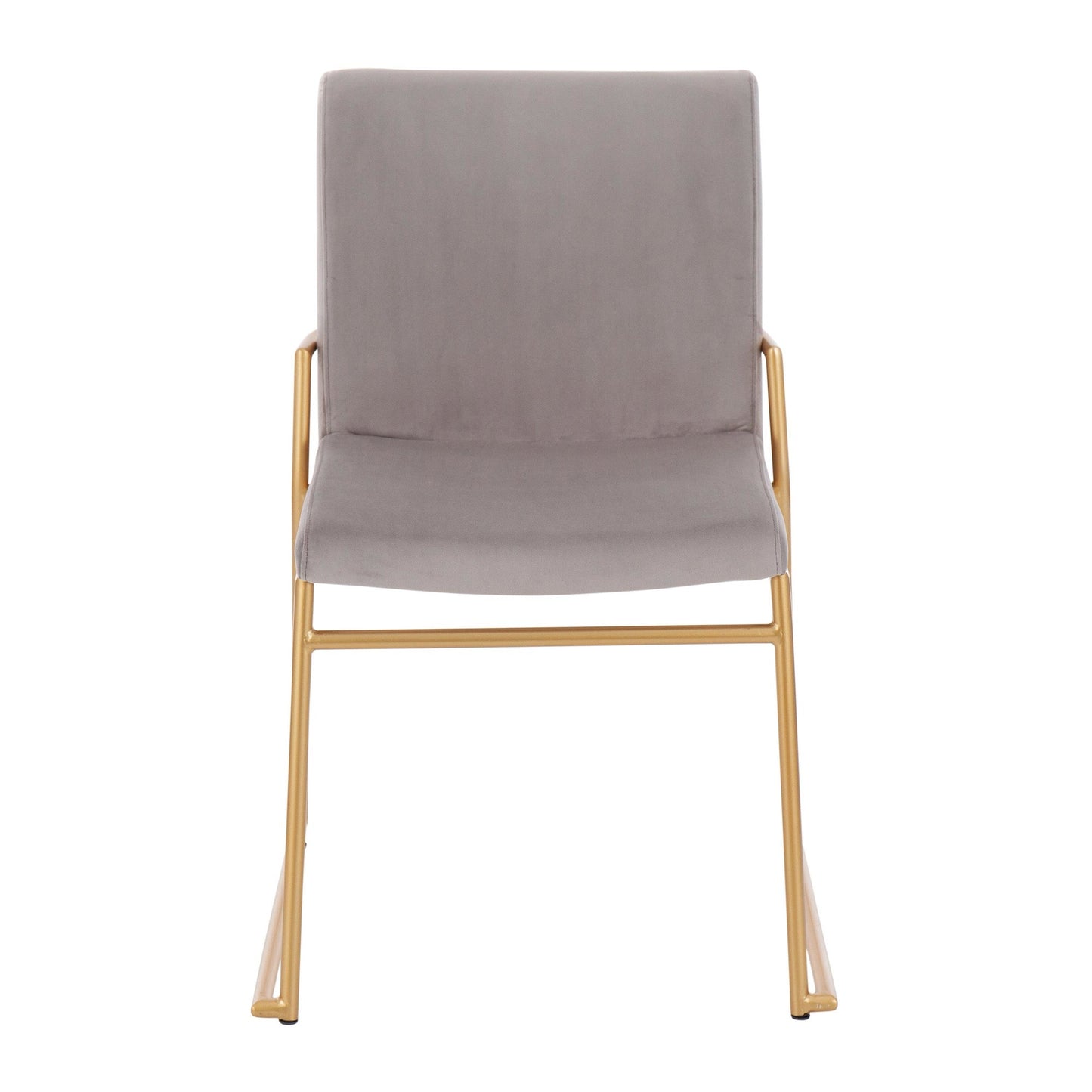 Contemporary Dining Chair in Gold Steel and Black Faux Leather by Majestic Office Furniture - Set of 2