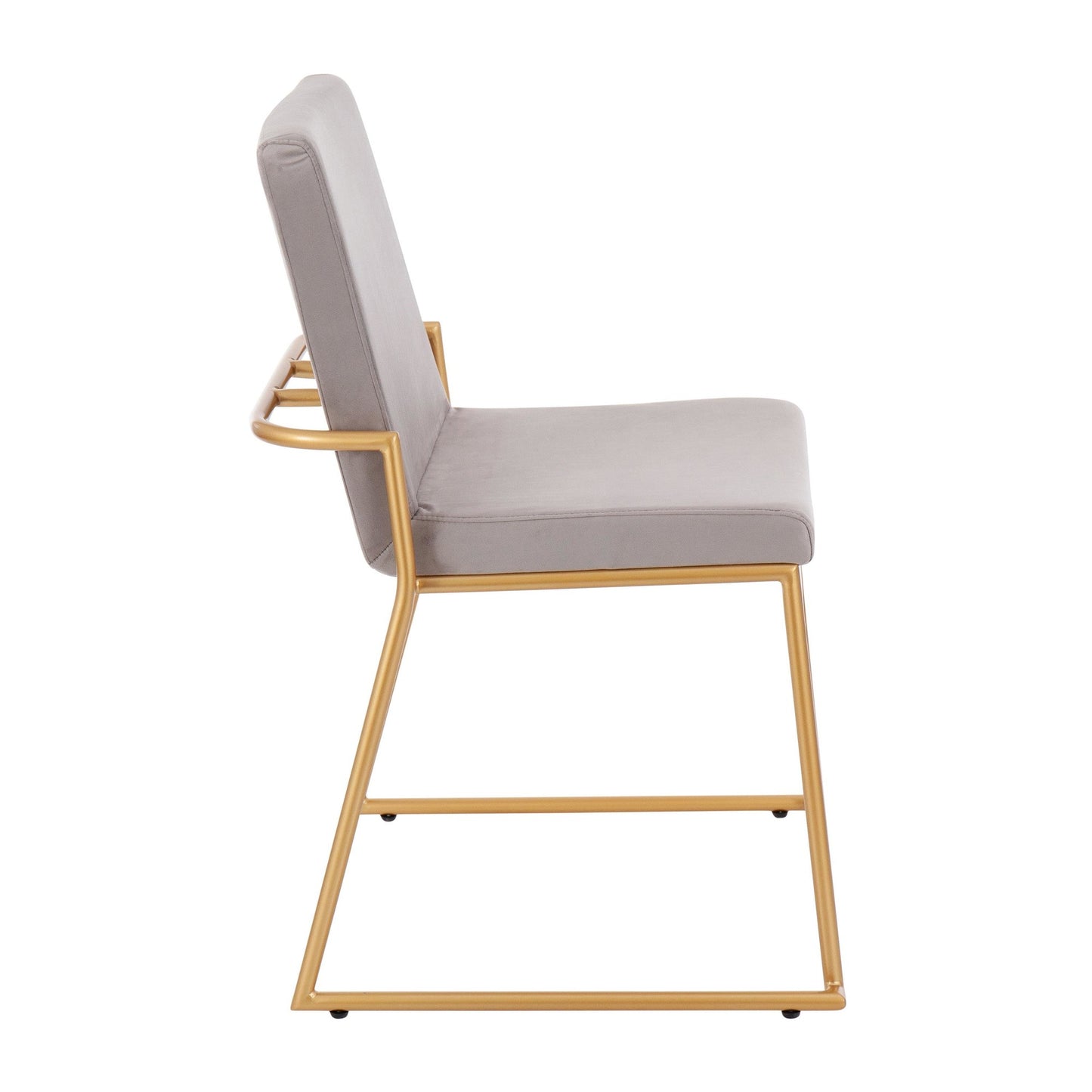 Contemporary Dining Chair in Gold Steel and Black Faux Leather by Majestic Office Furniture - Set of 2