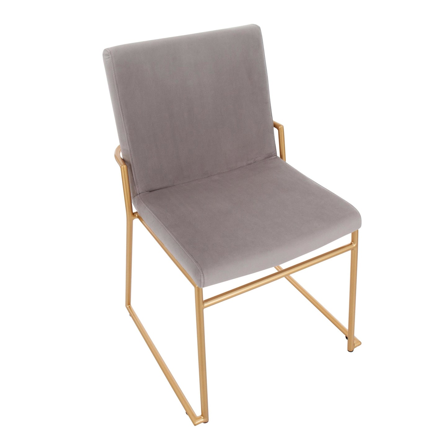 Contemporary Dining Chair in Gold Steel and Black Faux Leather by Majestic Office Furniture - Set of 2
