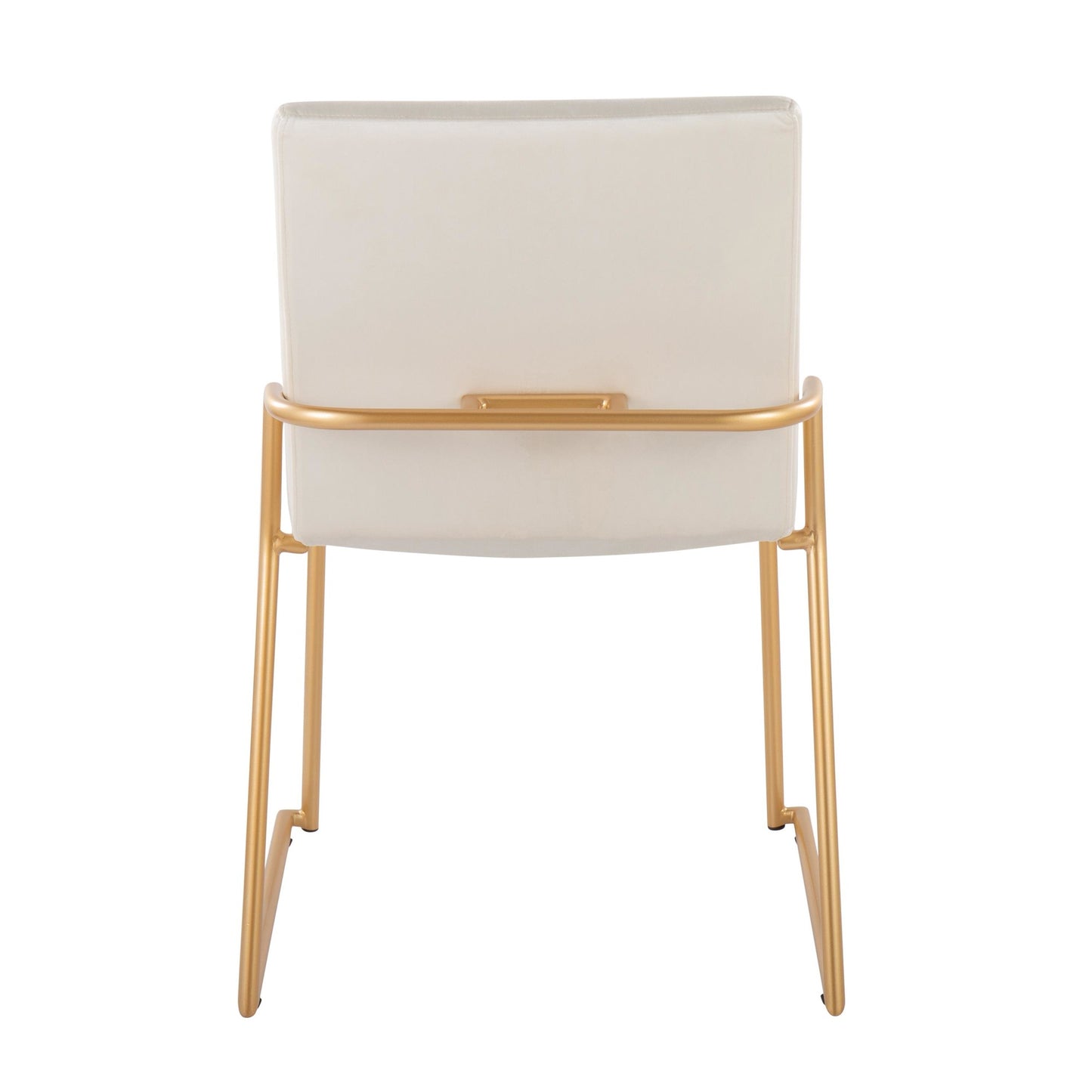 Contemporary Dining Chair in Gold Steel and Black Faux Leather by Majestic Office Furniture - Set of 2