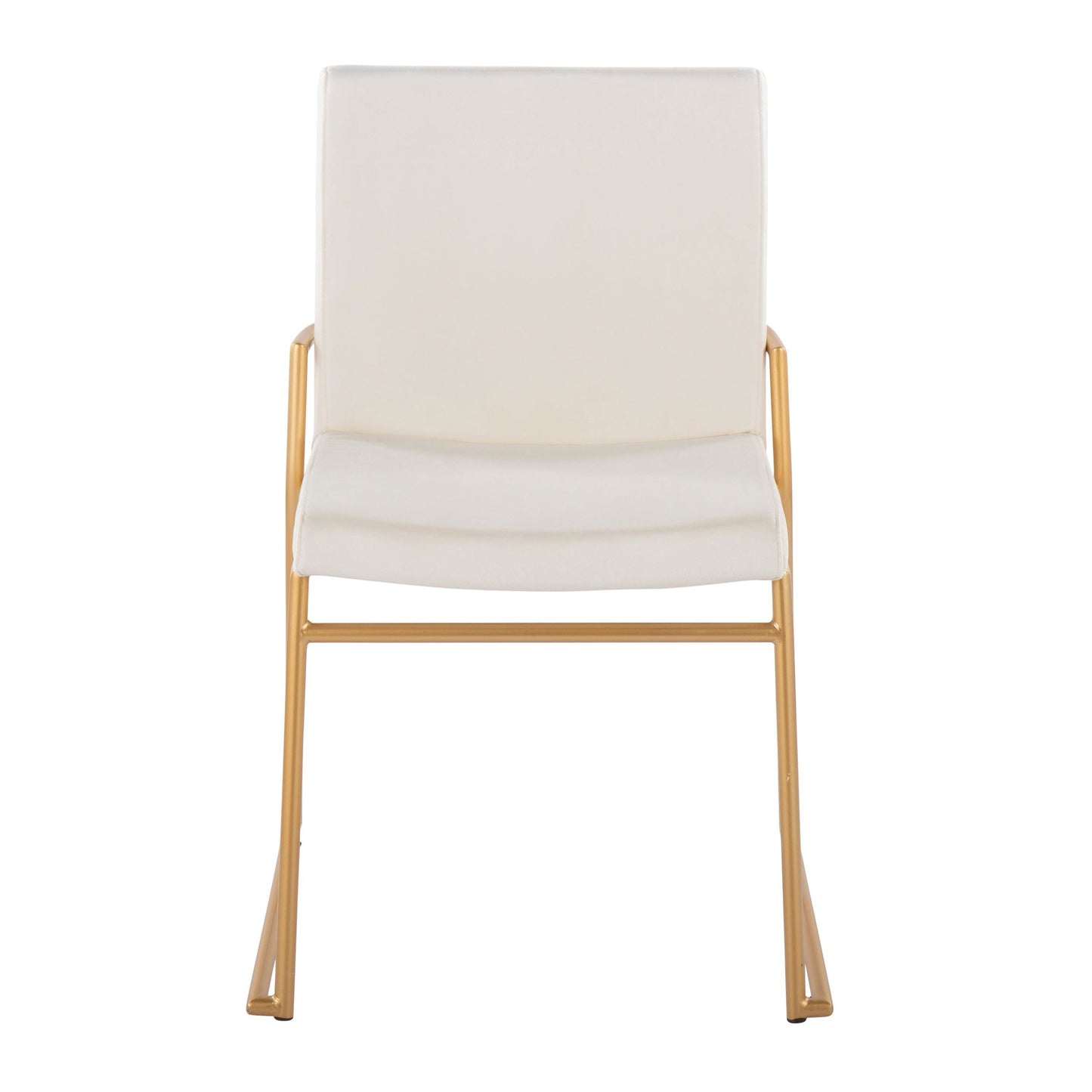 Contemporary Dining Chair in Gold Steel and Black Faux Leather by Majestic Office Furniture - Set of 2
