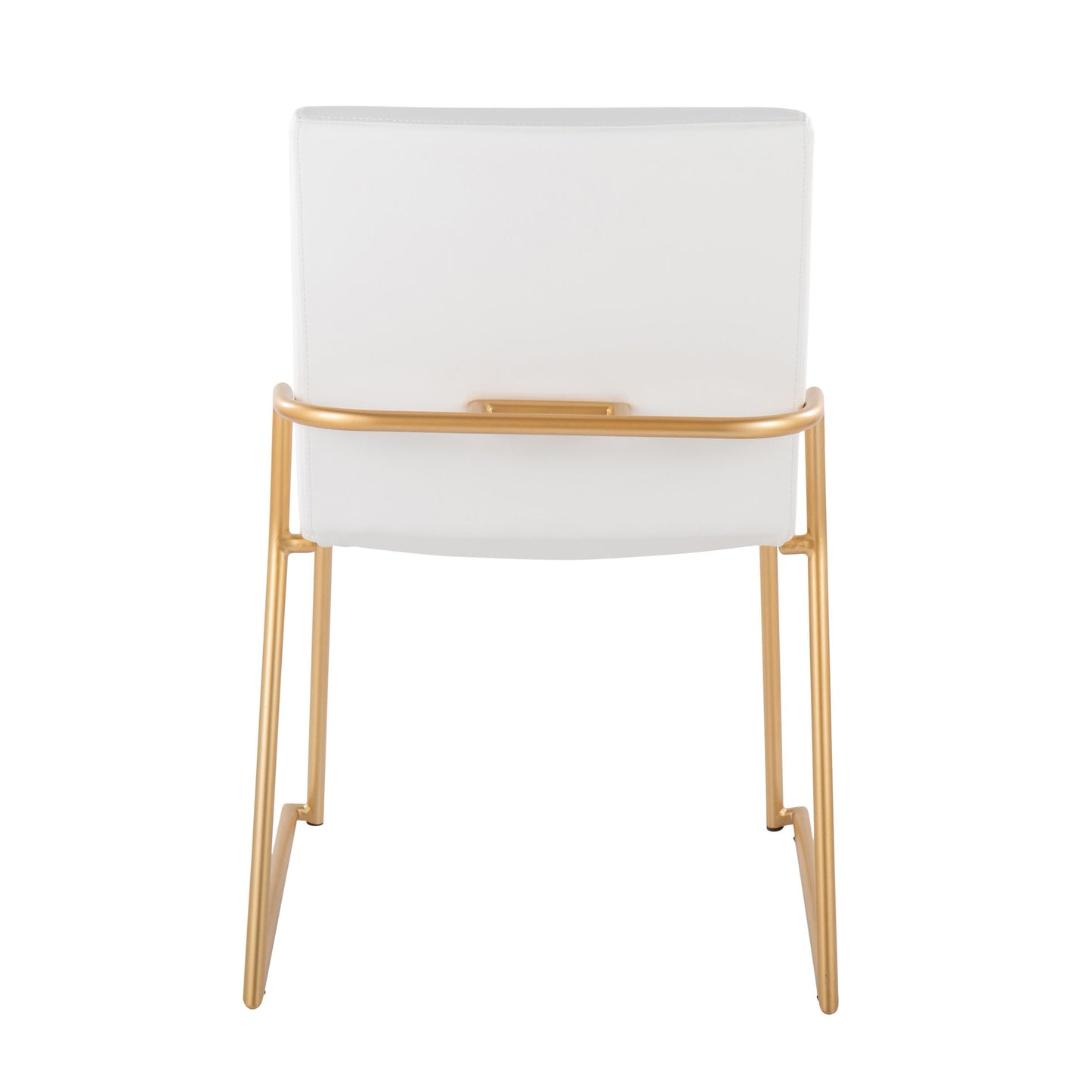 Contemporary Dining Chair in Gold Steel and Black Faux Leather by Majestic Office Furniture - Set of 2