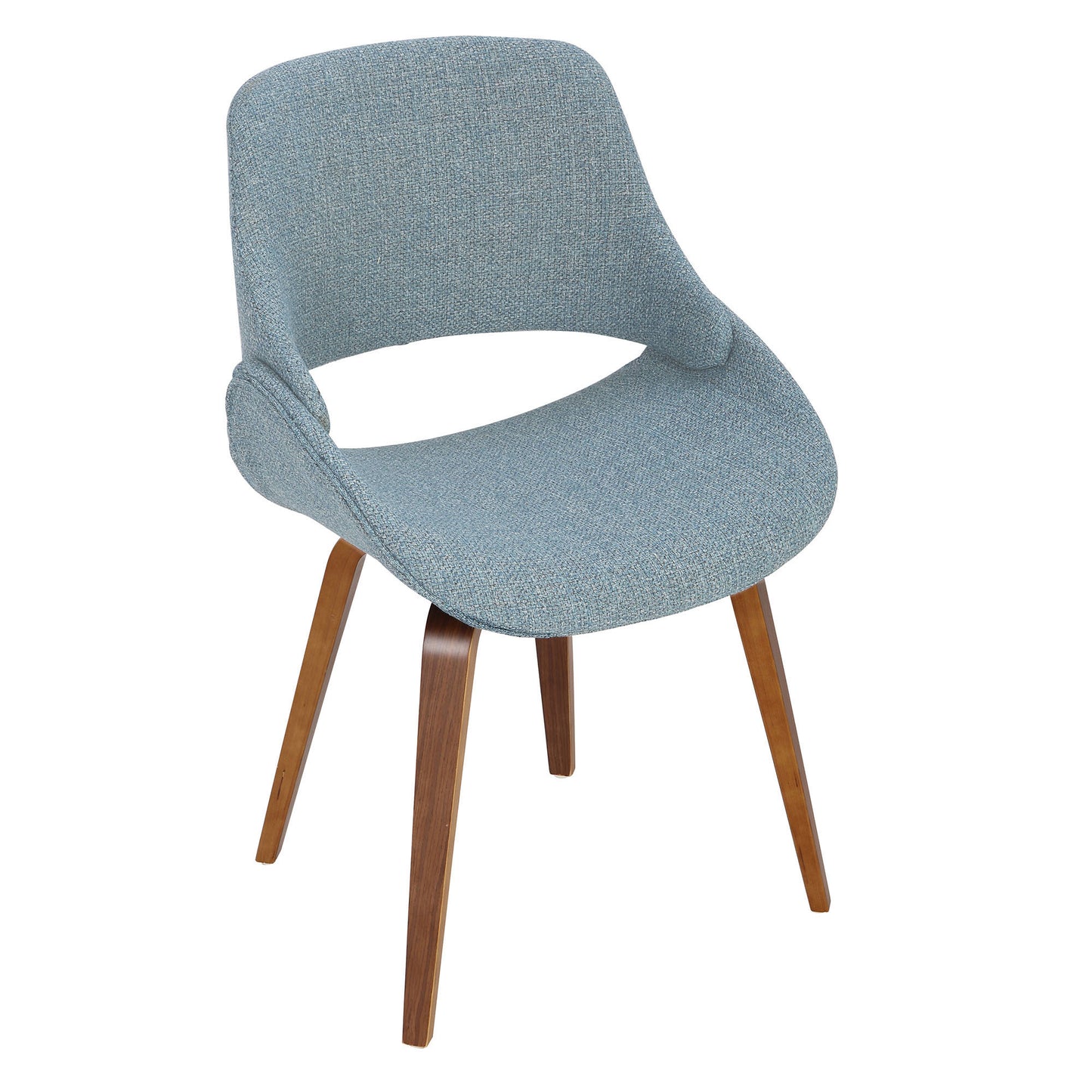 Mid-Century Modern Dining/Accent Chair in Walnut and Charcoal Fabric by Majestic Office Furniture - Set of 2