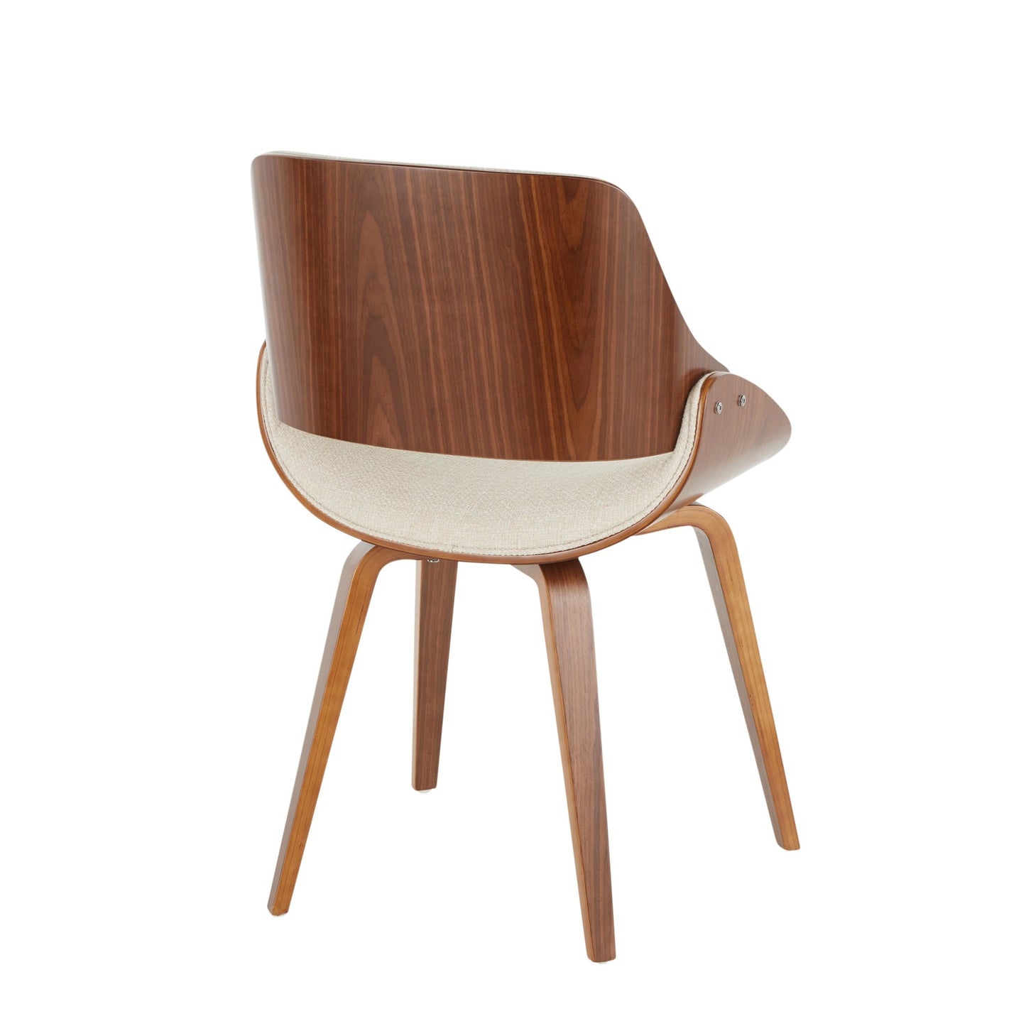 Majestic Office Furniture Mid-Century Modern Dining/Accent Chair in Walnut and Denim Blue