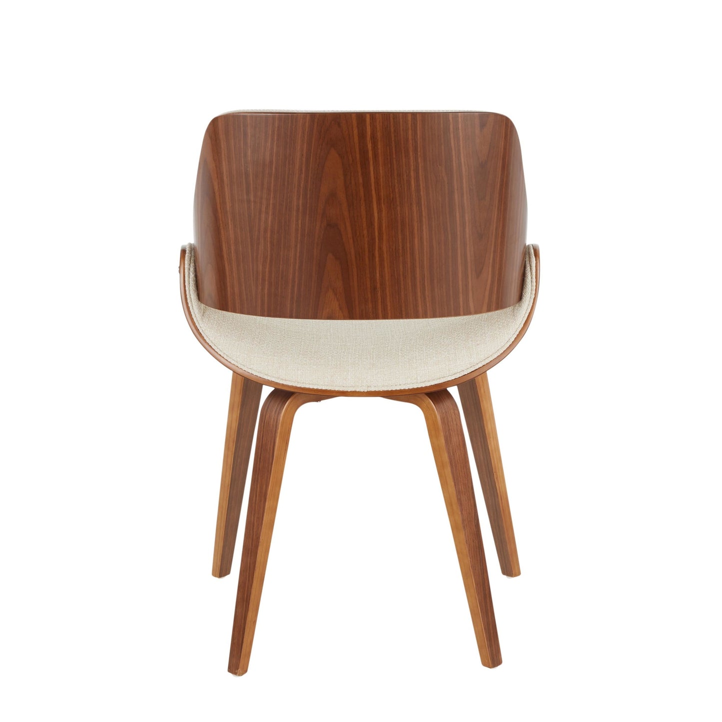 Majestic Office Furniture Mid-Century Modern Dining/Accent Chair in Walnut and Denim Blue