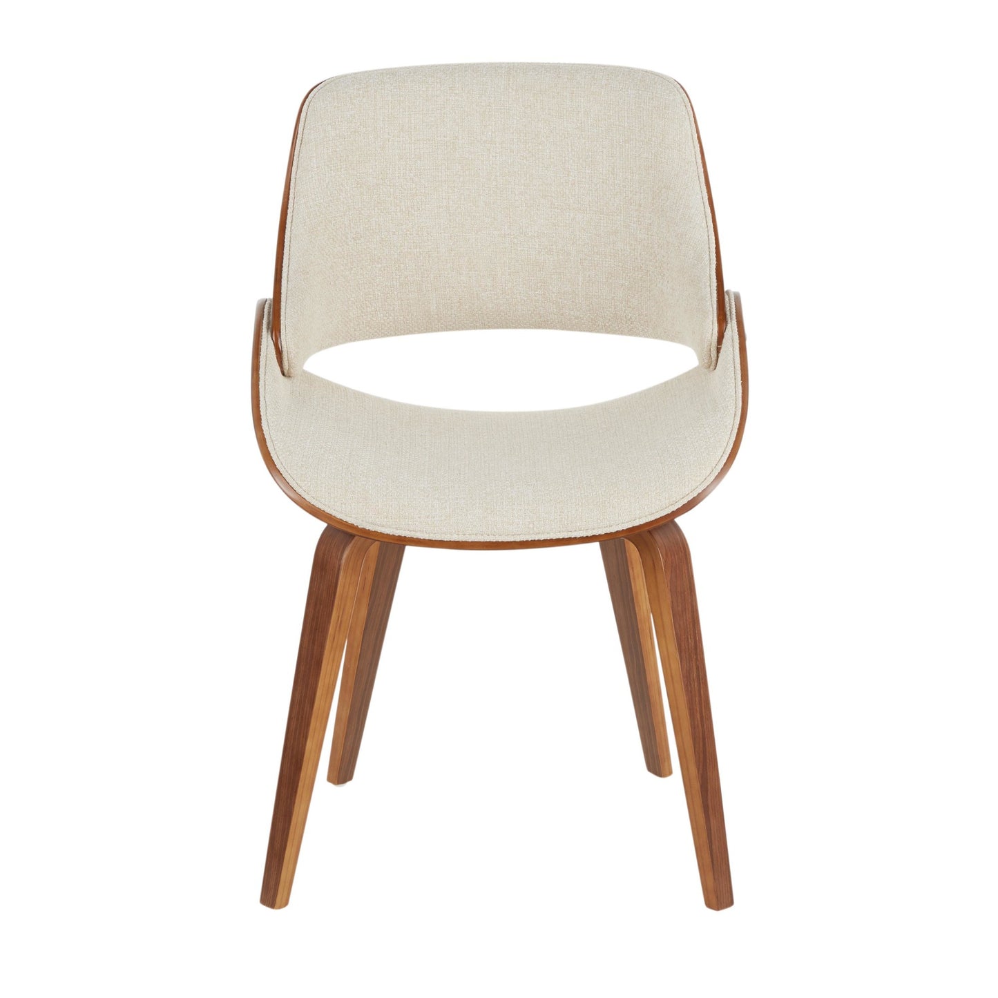 Majestic Office Furniture Mid-Century Modern Dining/Accent Chair in Walnut and Denim Blue