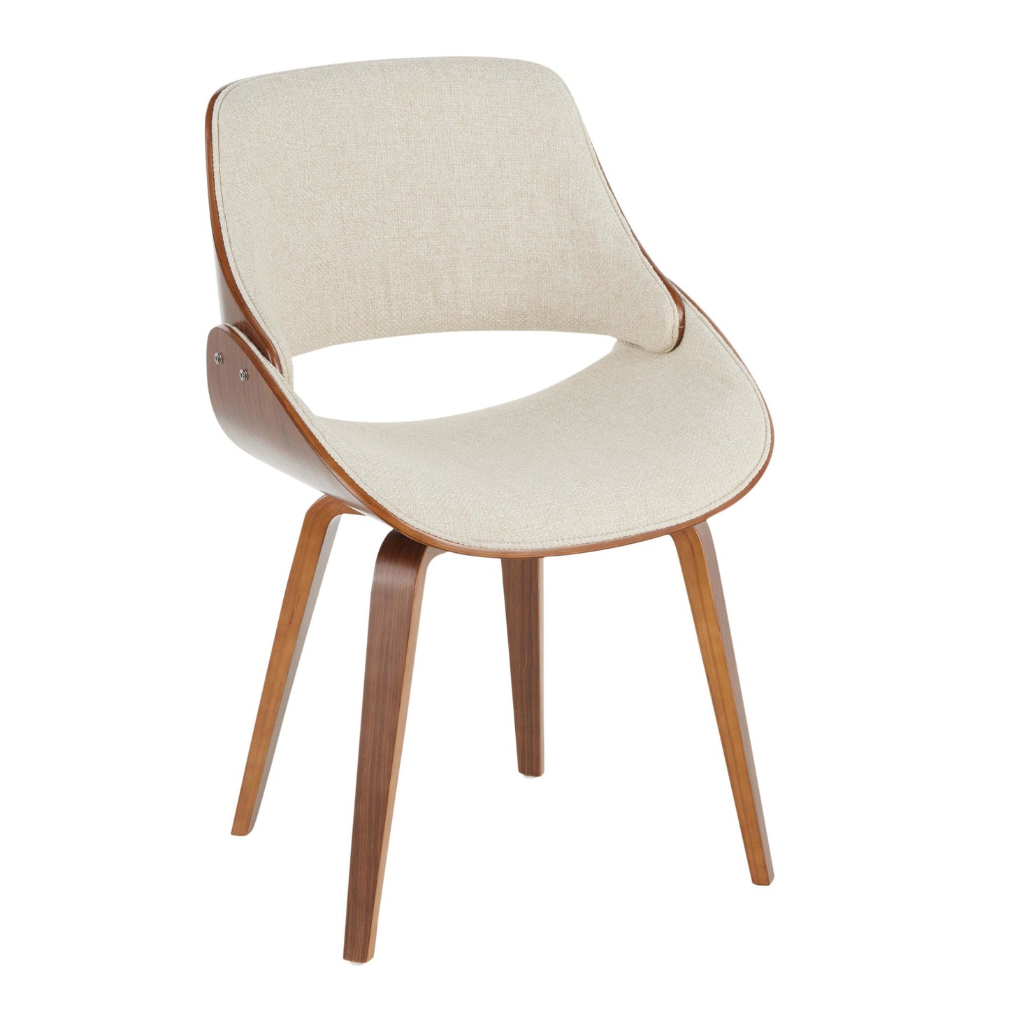 Majestic Office Furniture Mid-Century Modern Dining/Accent Chair in Walnut and Denim Blue