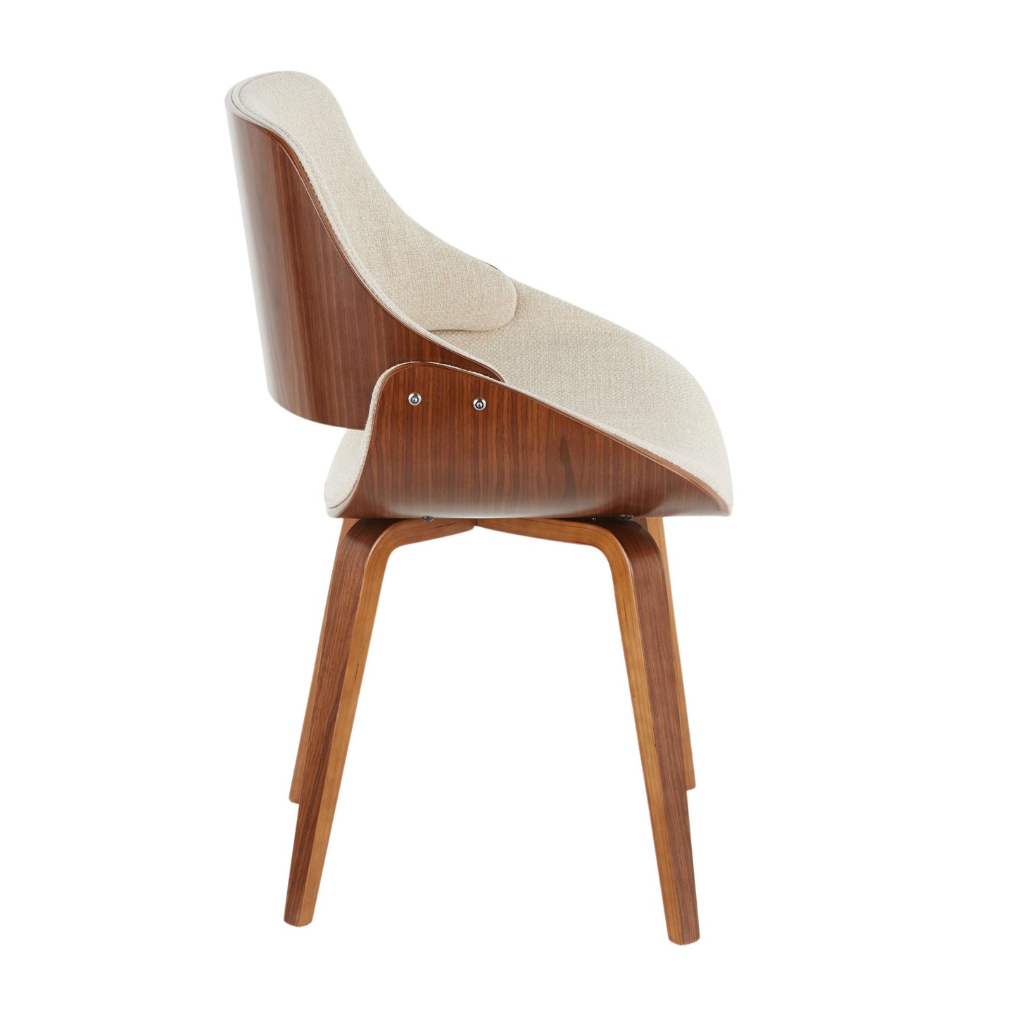 Majestic Office Furniture Mid-Century Modern Dining/Accent Chair in Walnut and Denim Blue