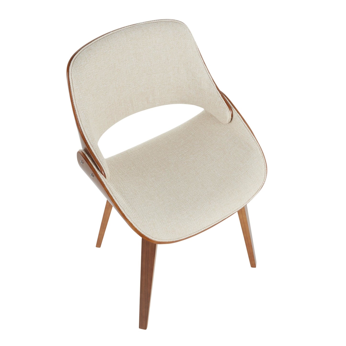 Majestic Office Furniture Mid-Century Modern Dining/Accent Chair in Walnut and Denim Blue
