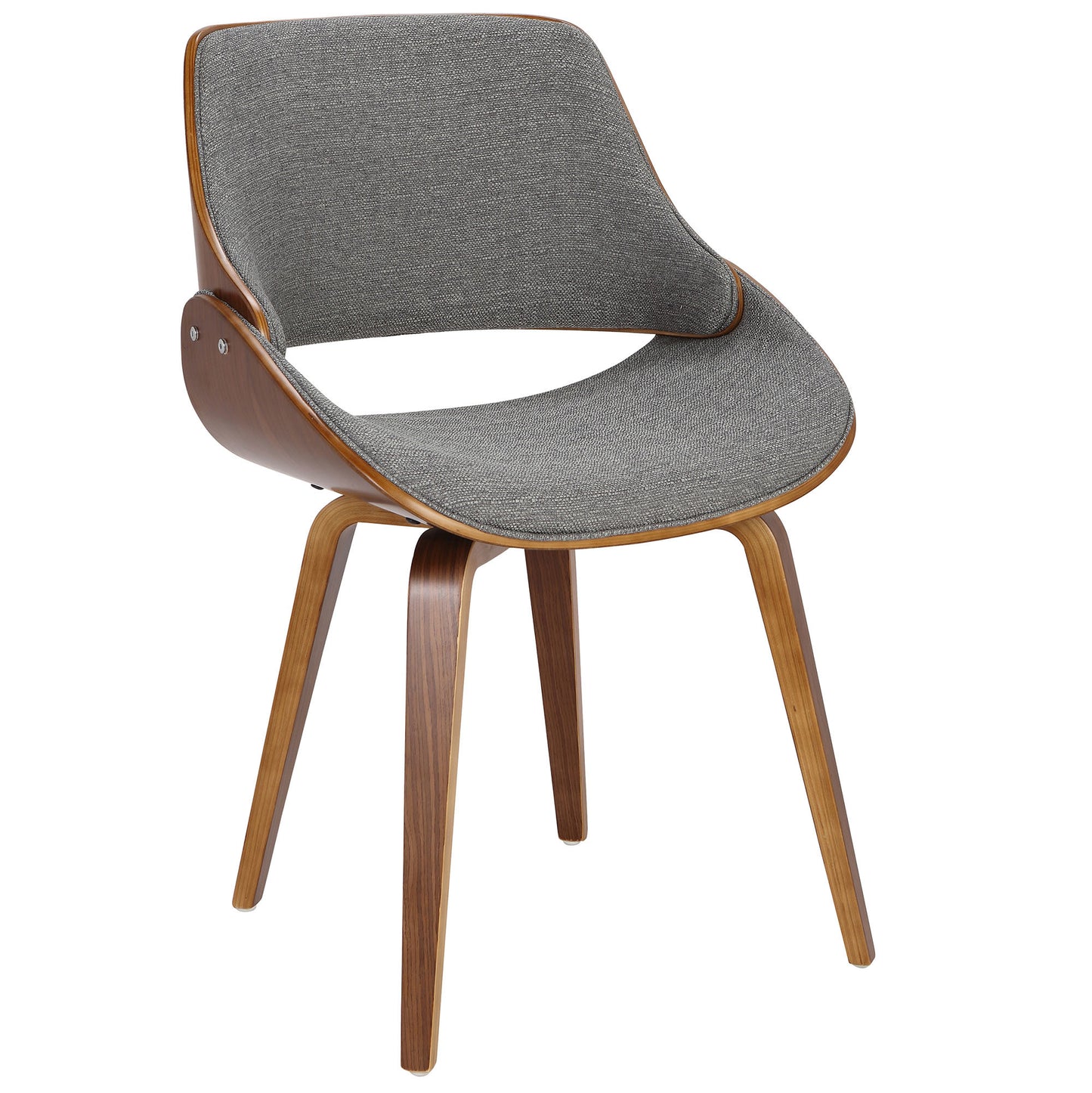 Majestic Office Furniture Mid-Century Modern Dining/Accent Chair in Walnut and Denim Blue