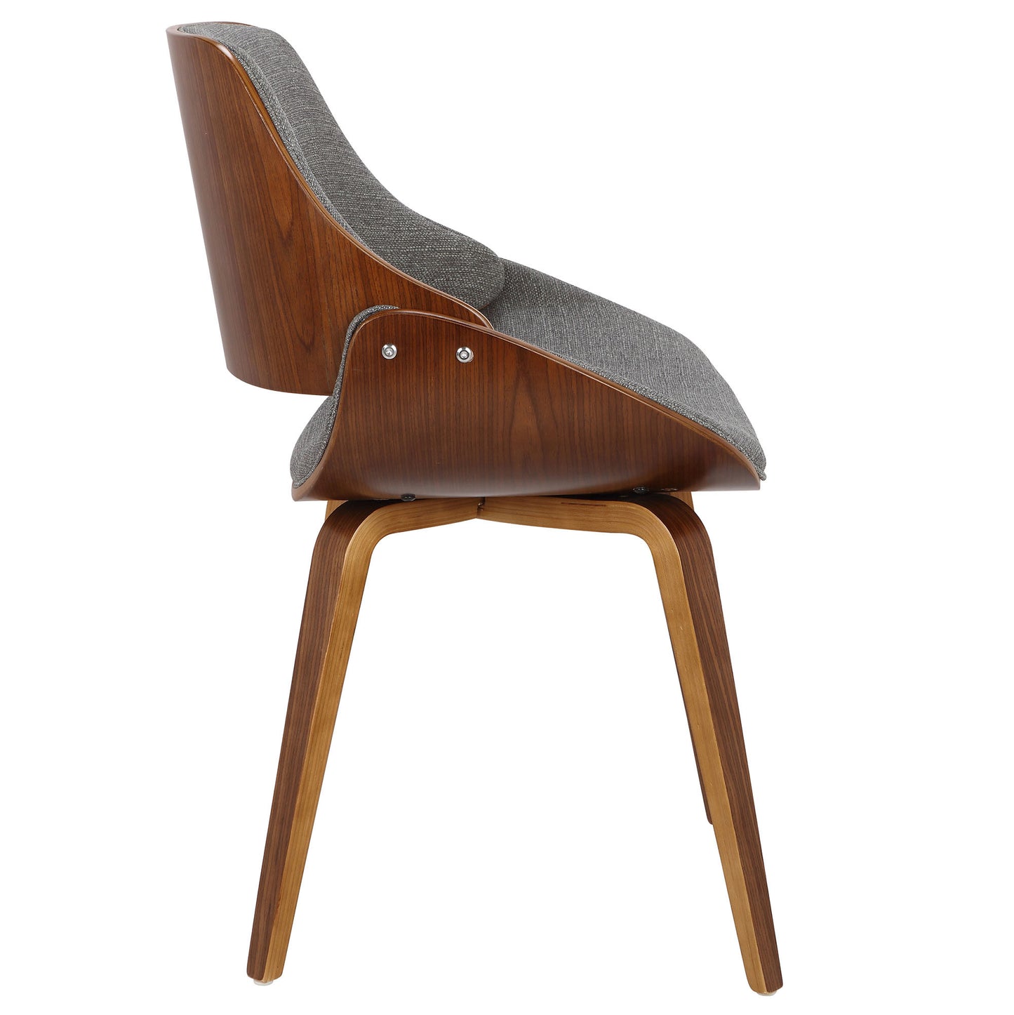 Majestic Office Furniture Mid-Century Modern Dining/Accent Chair in Walnut and Denim Blue