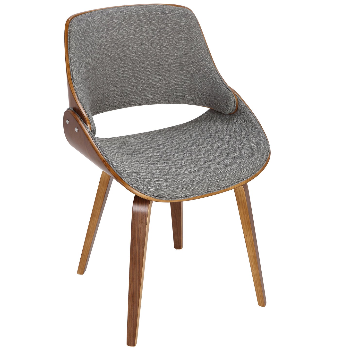 Majestic Office Furniture Mid-Century Modern Dining/Accent Chair in Walnut and Denim Blue