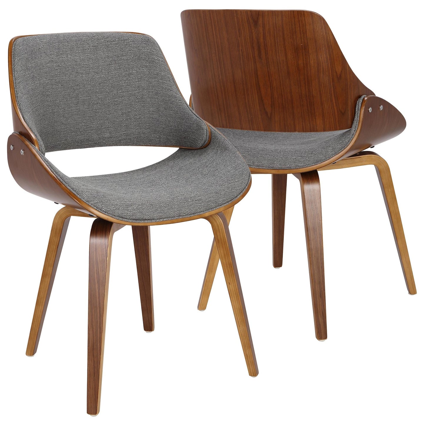 Majestic Office Furniture Mid-Century Modern Dining/Accent Chair in Walnut and Denim Blue