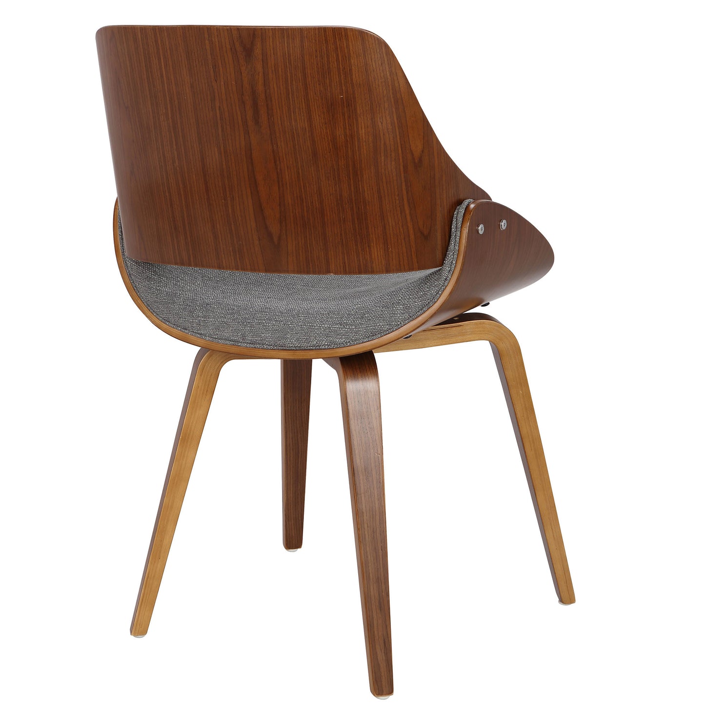 Majestic Office Furniture Mid-Century Modern Dining/Accent Chair in Walnut and Denim Blue