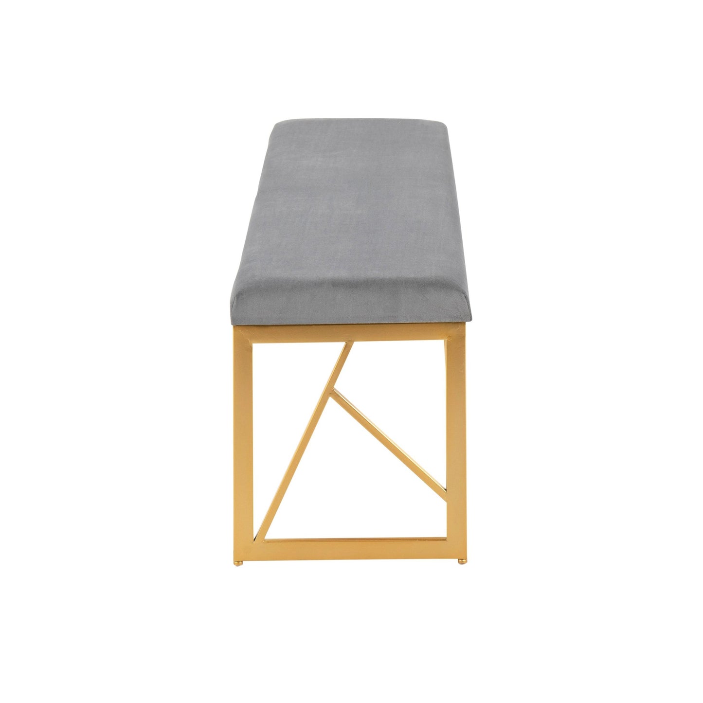 Majestic Office Furniture Glam Metal Bench in Gold Steel and Black Velvet