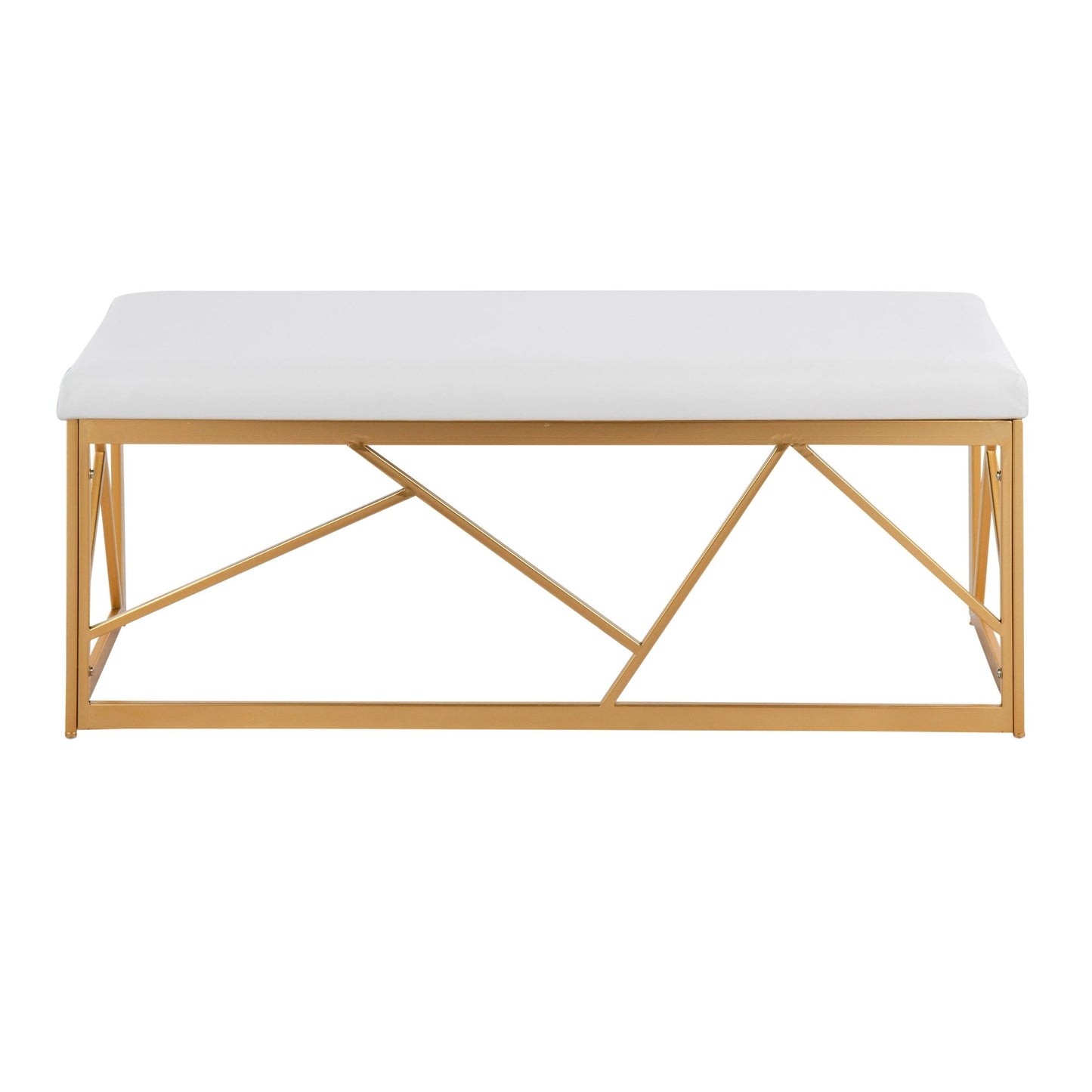 Majestic Office Furniture Glam Metal Bench in Gold Steel and Black Velvet