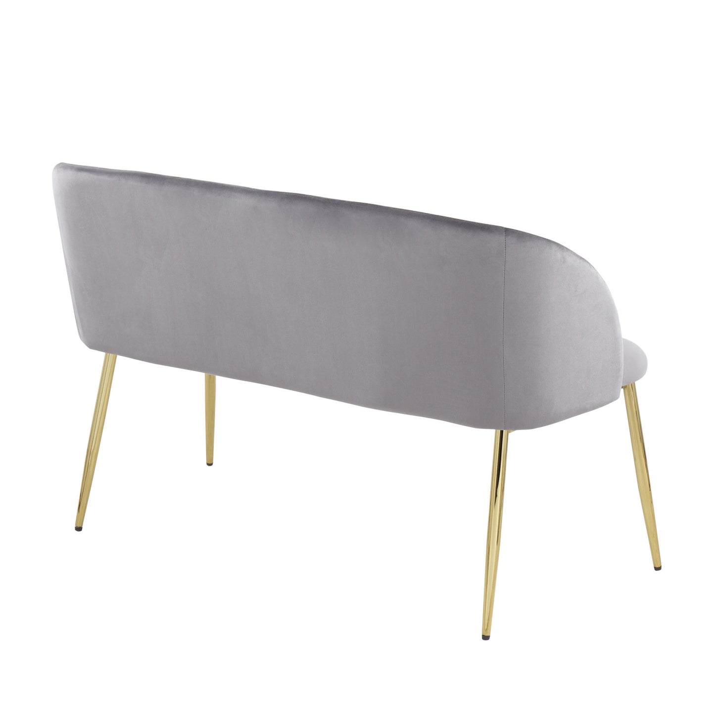 Fran Glam Bench in Gold Steel and Black Velvet