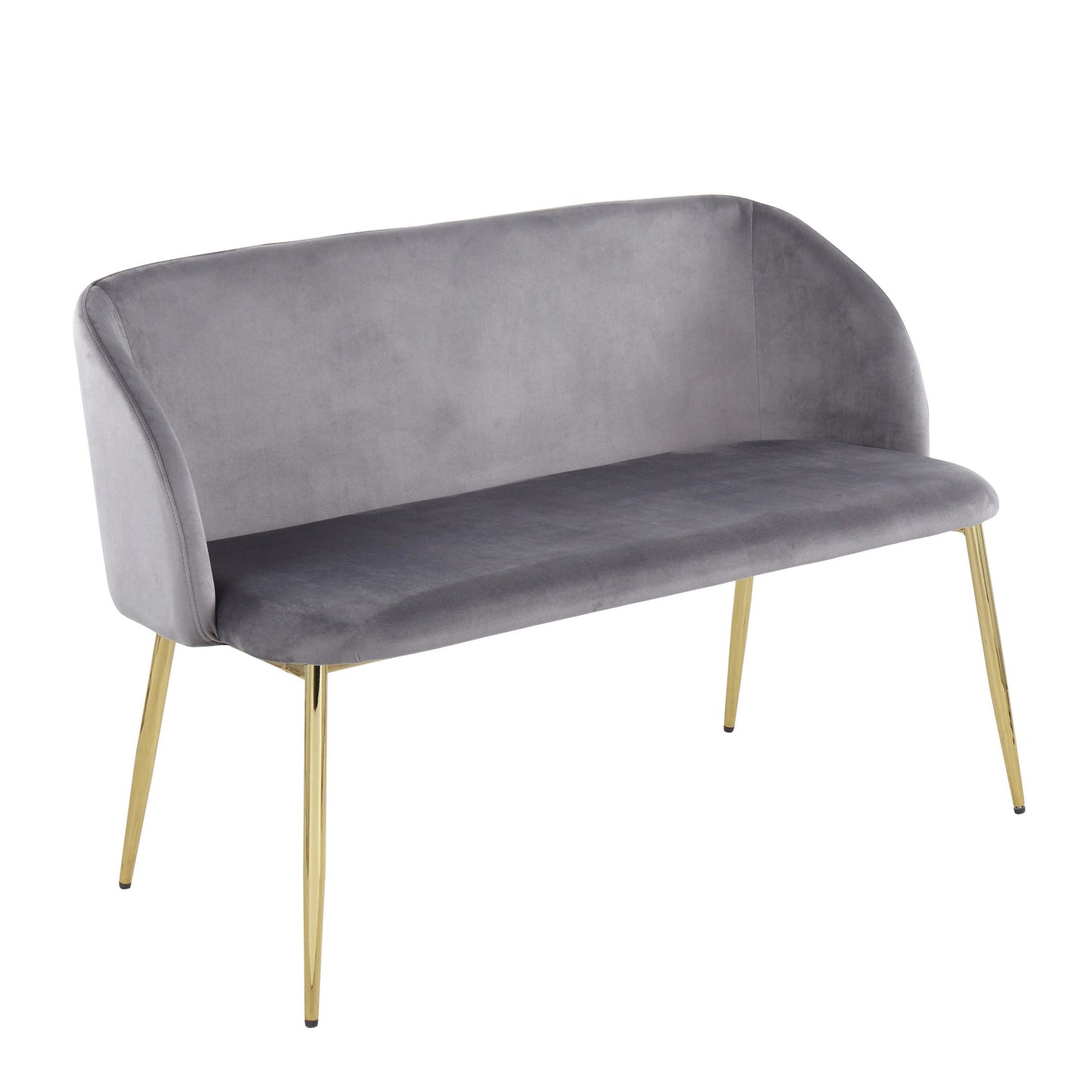 Fran Glam Bench in Gold Steel and Black Velvet