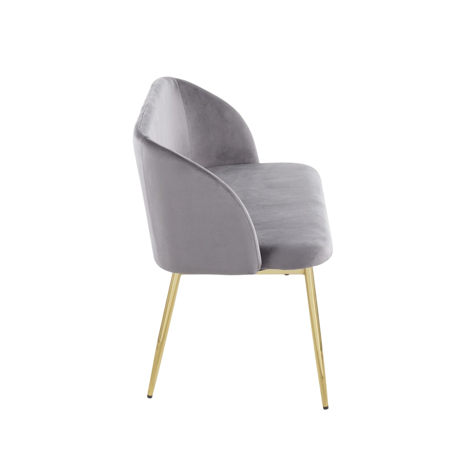 Fran Glam Bench in Gold Steel and Black Velvet