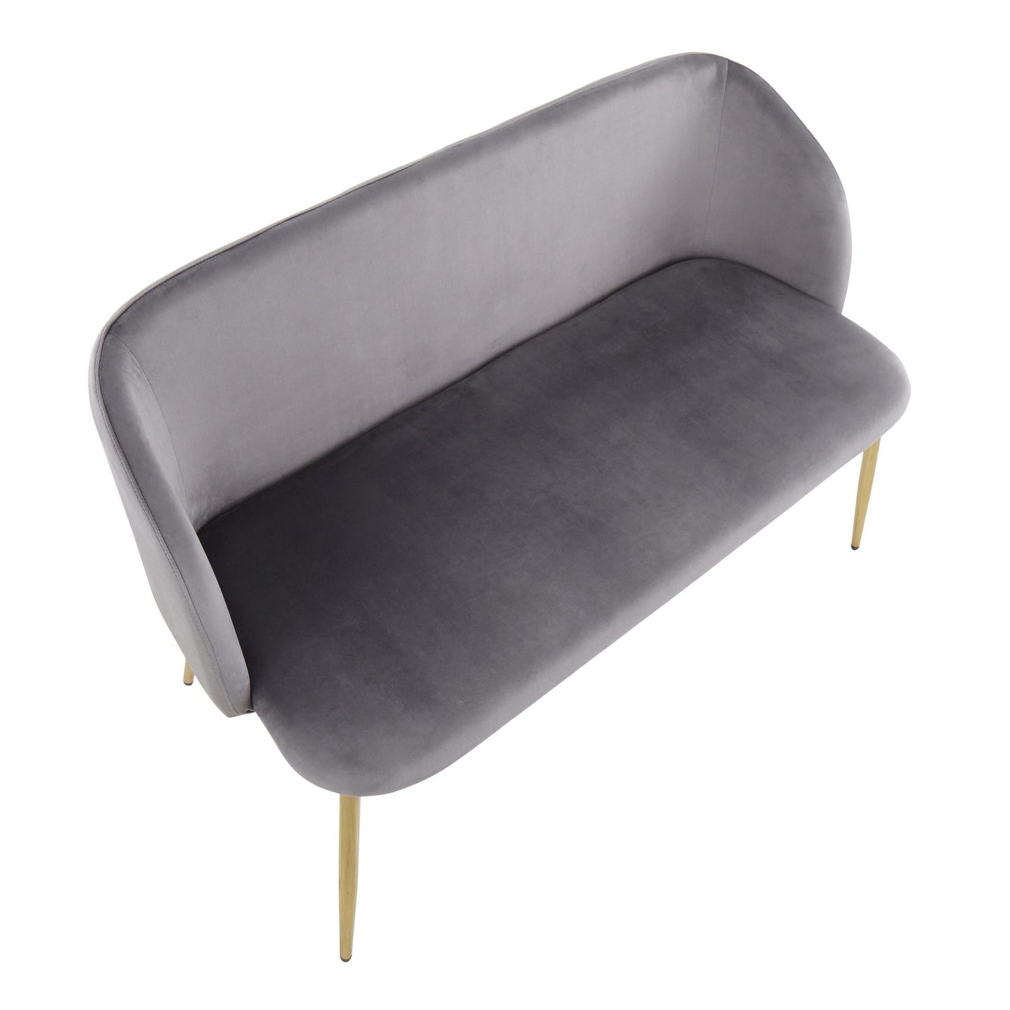 Fran Glam Bench in Gold Steel and Black Velvet