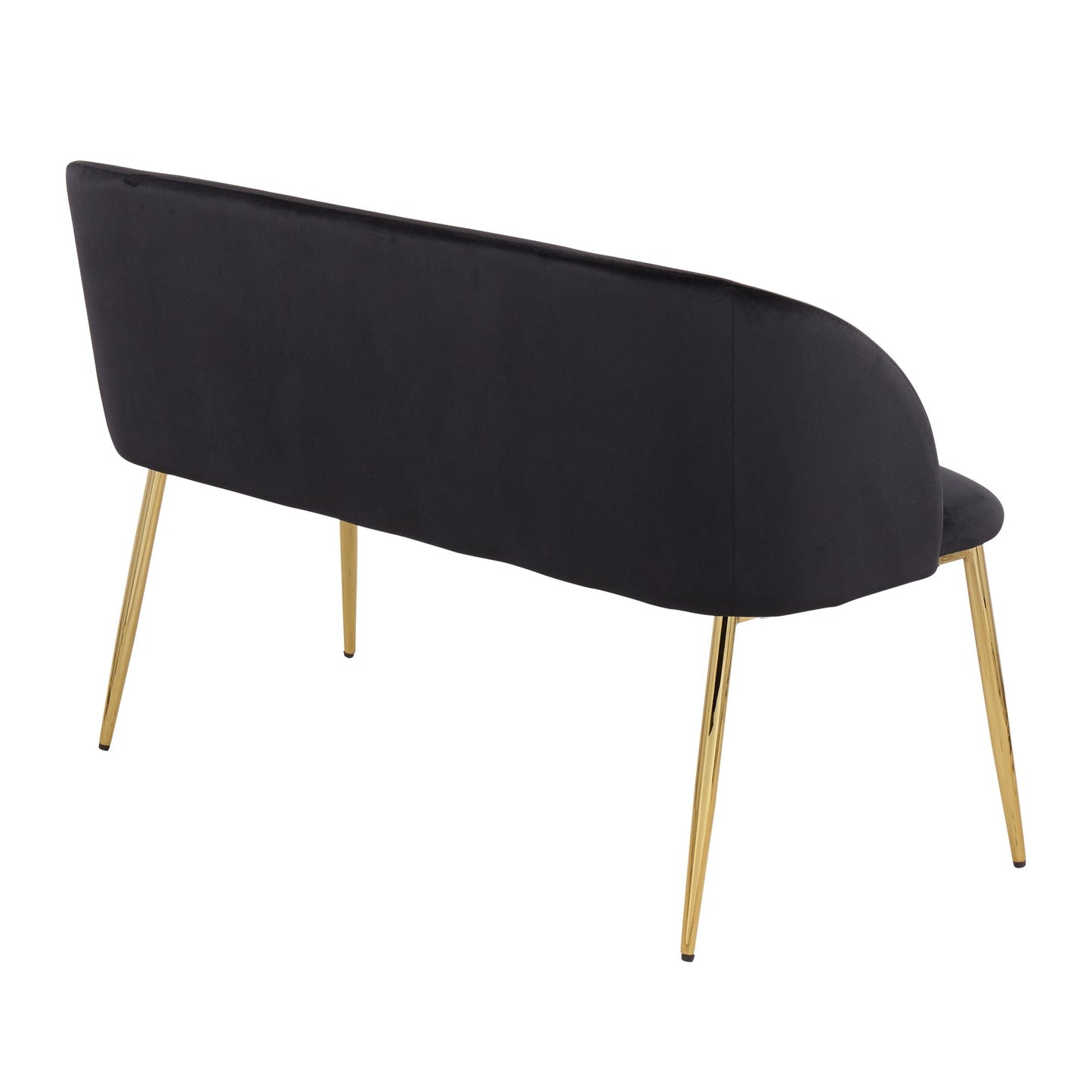 Fran Glam Bench in Gold Steel and Black Velvet