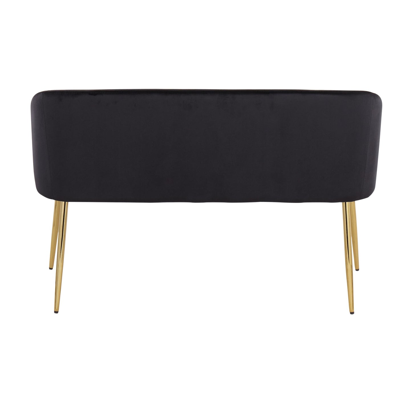 Fran Glam Bench in Gold Steel and Black Velvet