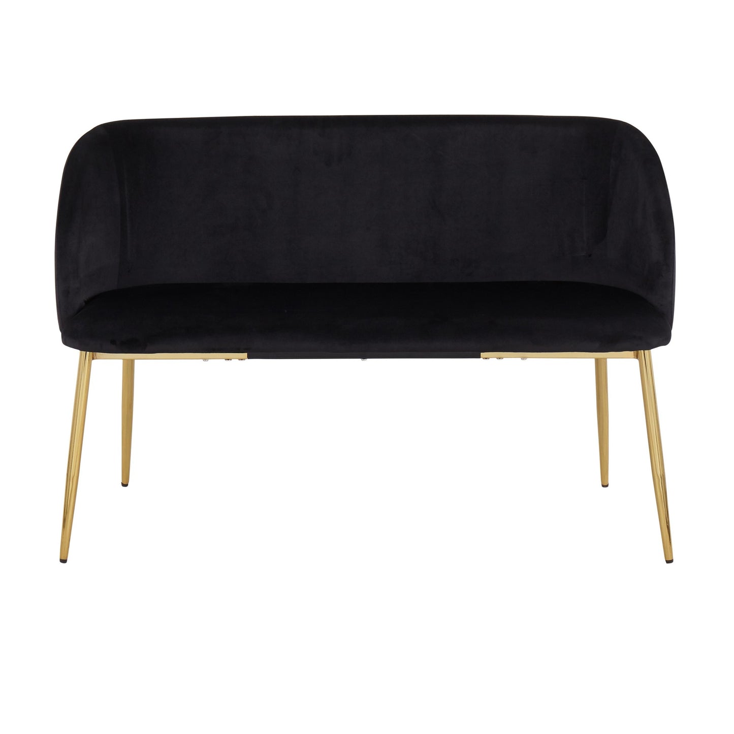 Fran Glam Bench in Gold Steel and Black Velvet