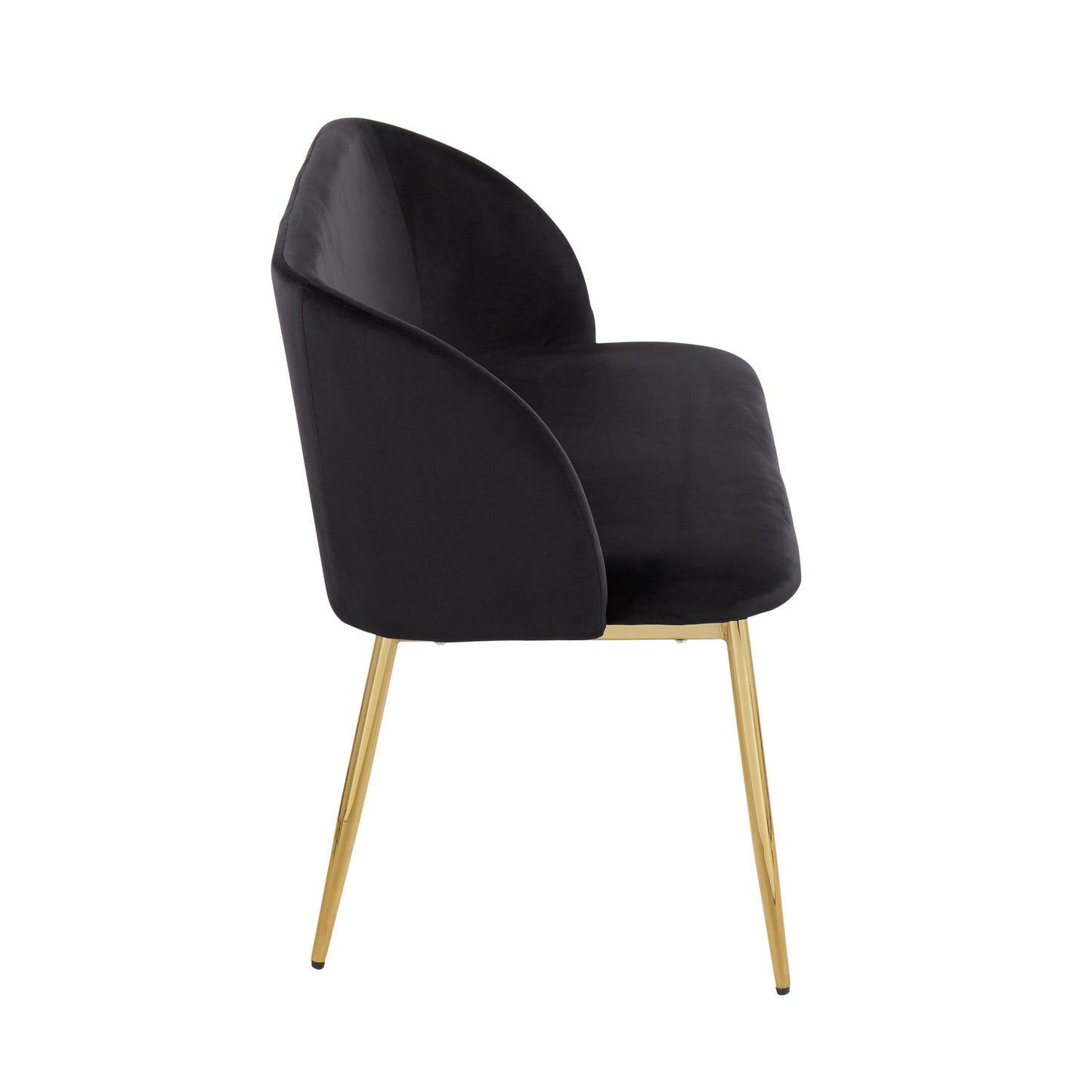Fran Glam Bench in Gold Steel and Black Velvet