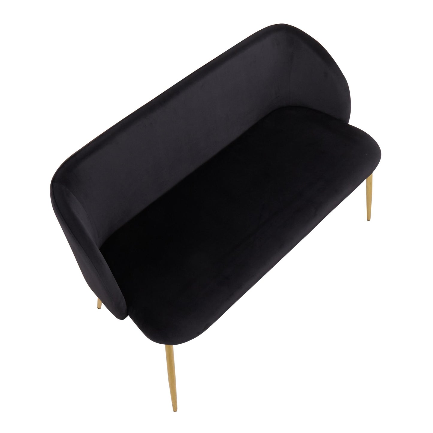 Fran Glam Bench in Gold Steel and Black Velvet